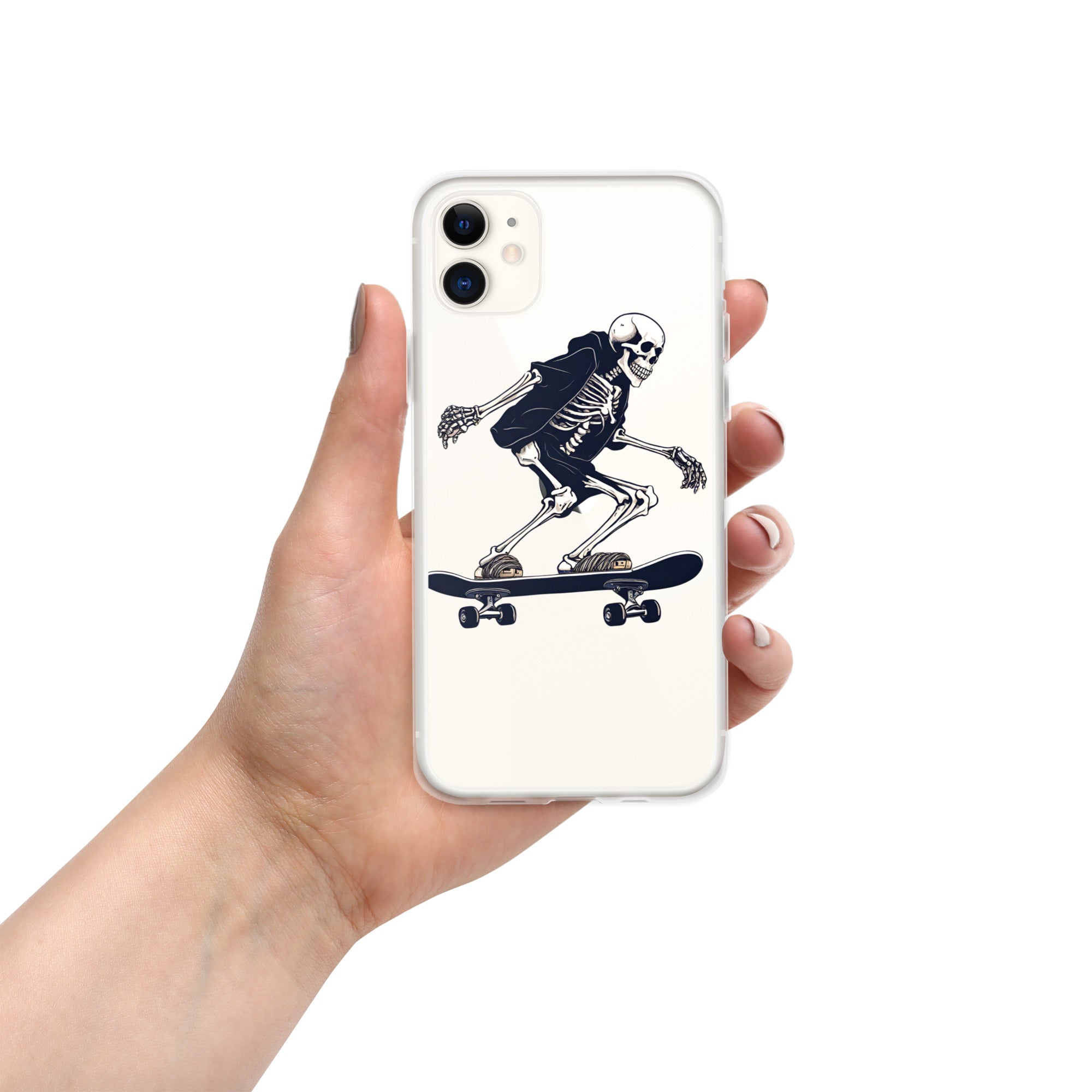 Skateboarding Skeleton Clear Case for iPhone®