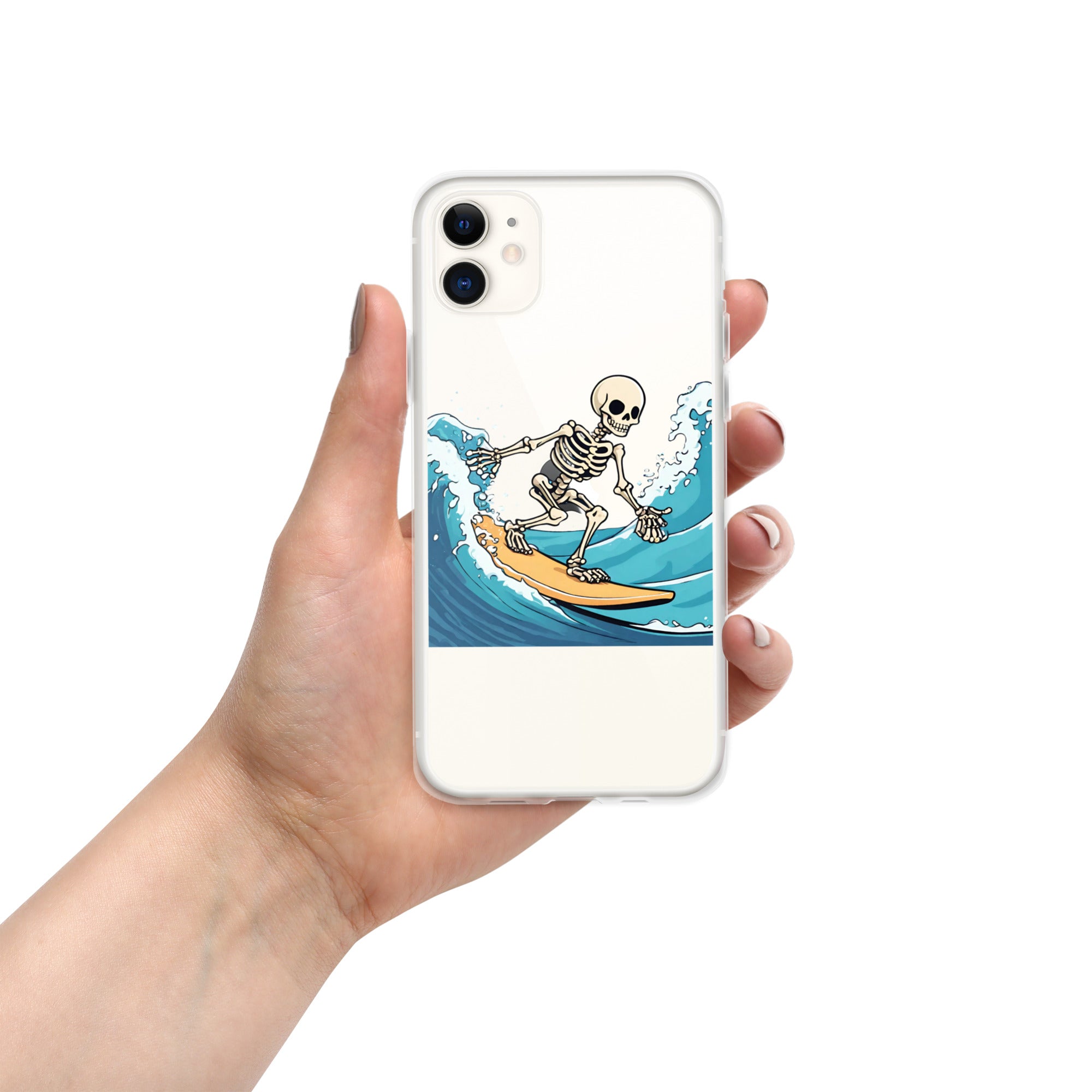 Surfing Skeleton Clear Case for iPhone®