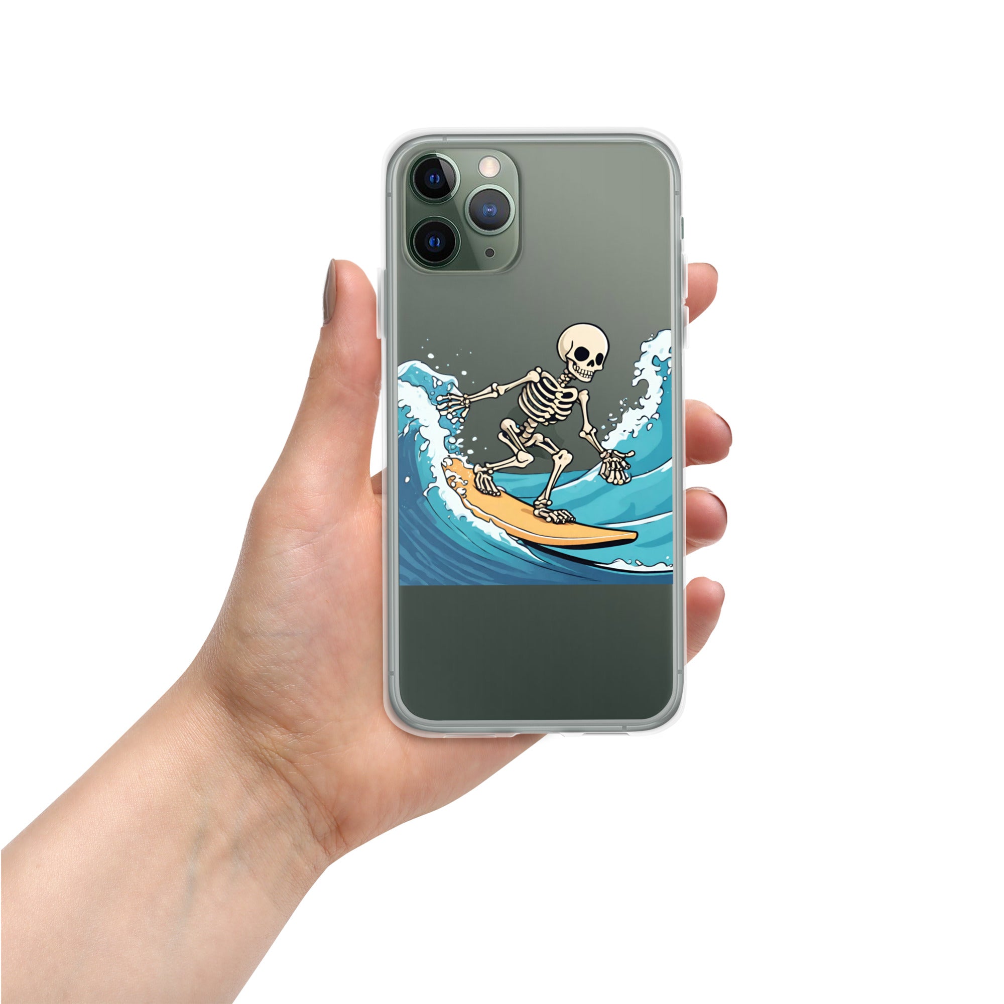 Surfing Skeleton Clear Case for iPhone®