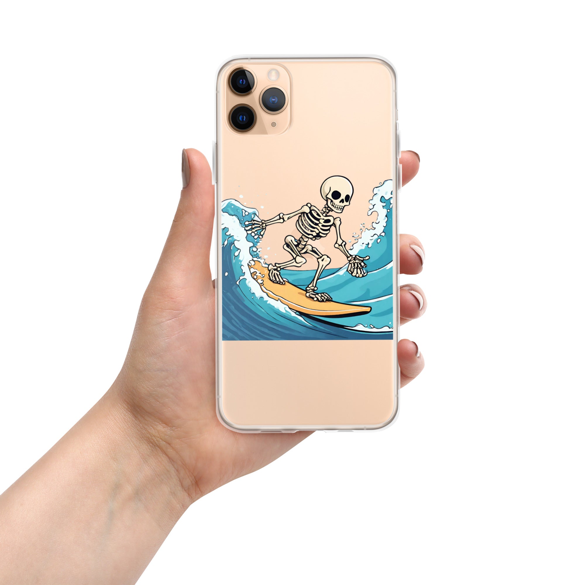 Surfing Skeleton Clear Case for iPhone®