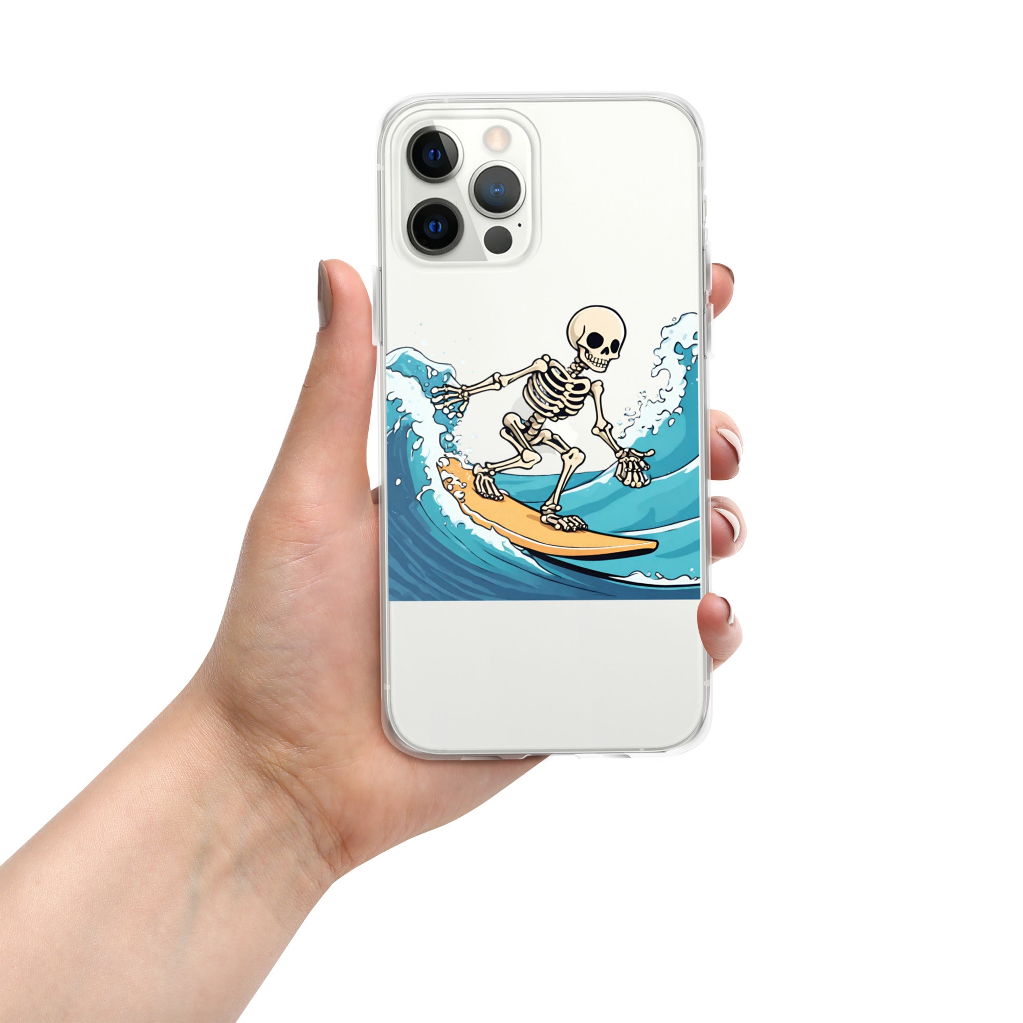 Surfing Skeleton Clear Case for iPhone®