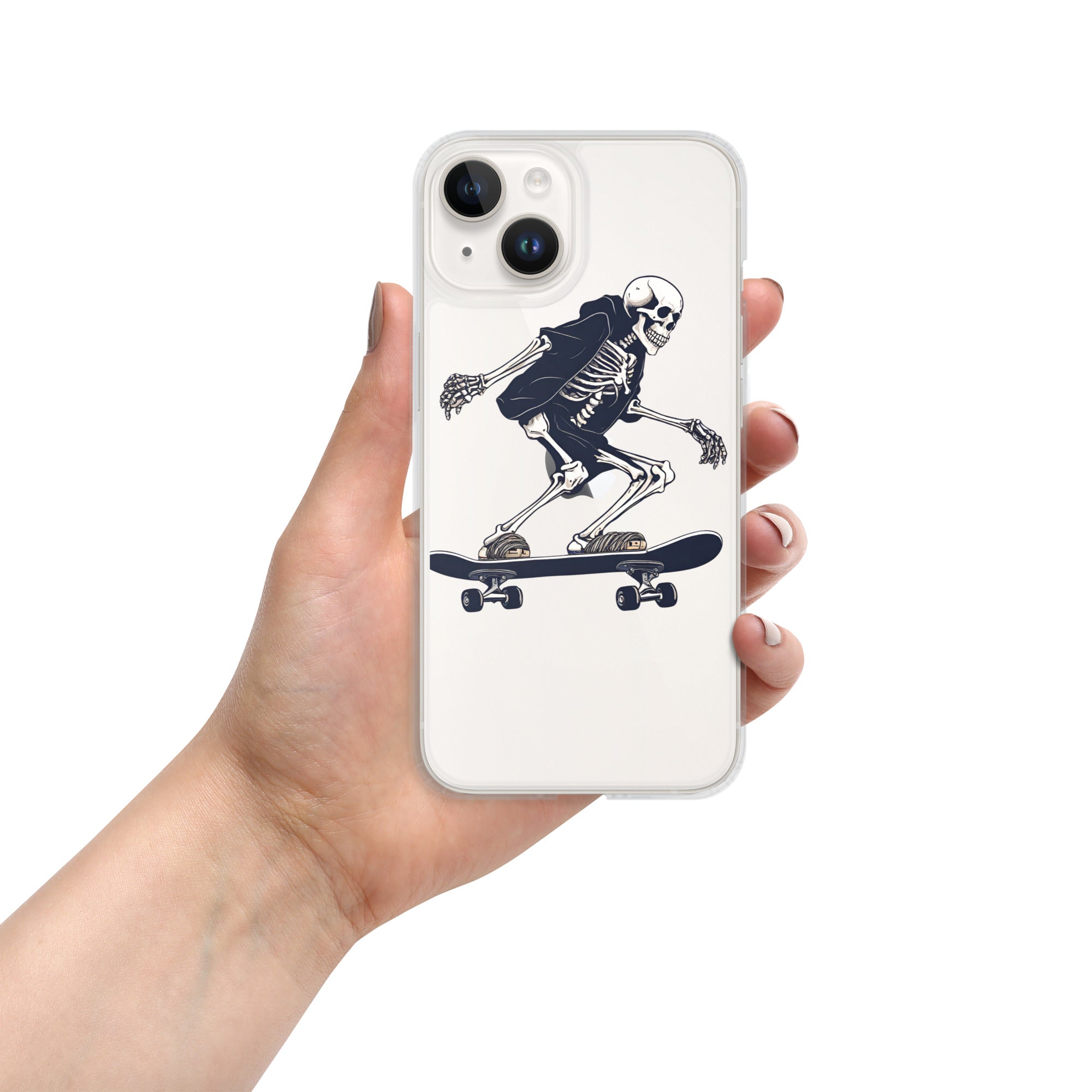 Skateboarding Skeleton Clear Case for iPhone®