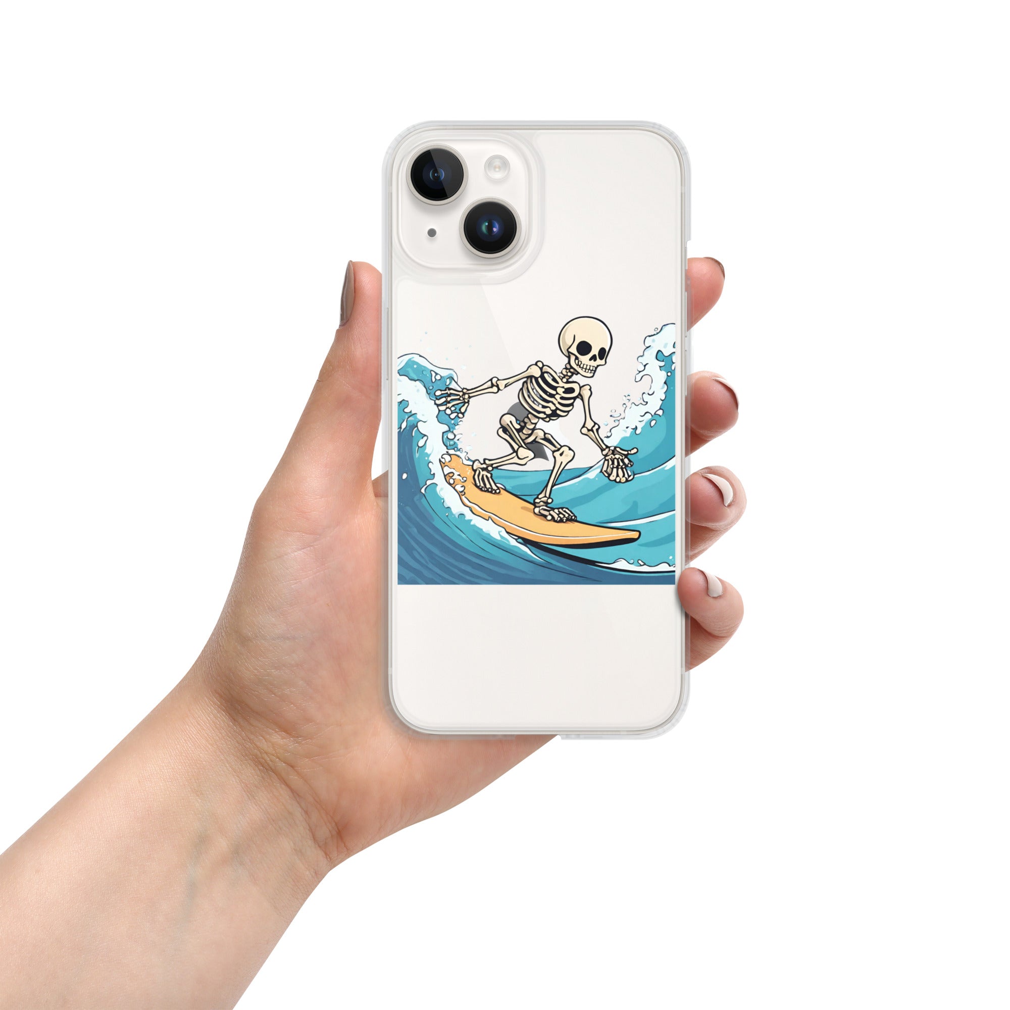 Surfing Skeleton Clear Case for iPhone®