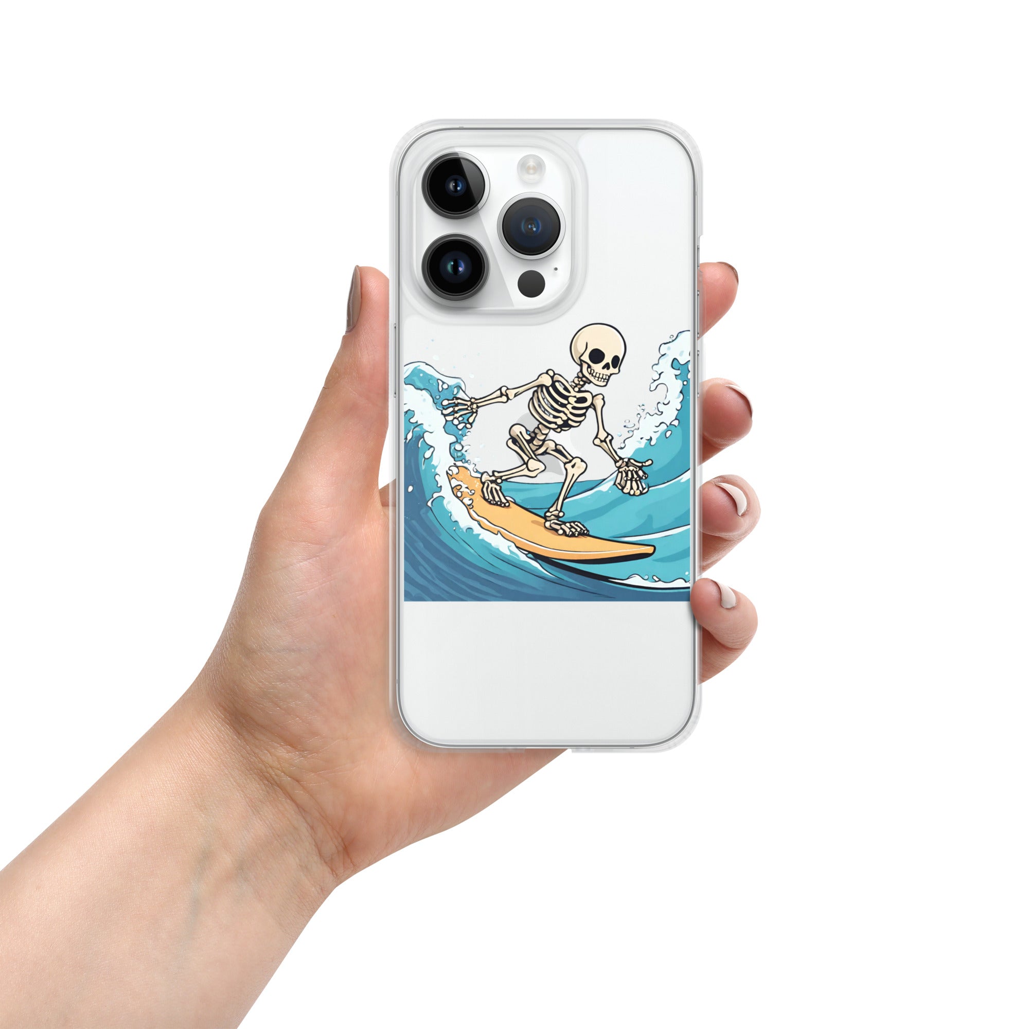 Surfing Skeleton Clear Case for iPhone®