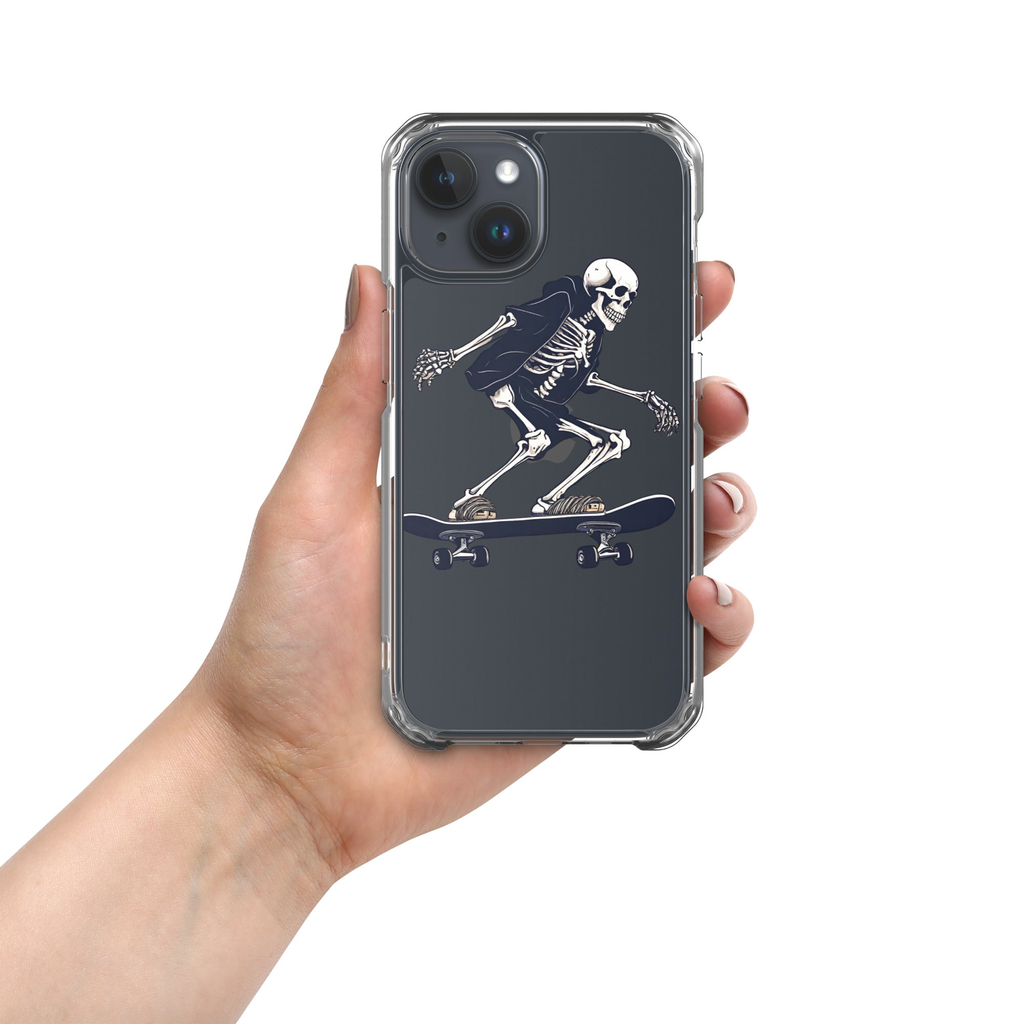 Skateboarding Skeleton Clear Case for iPhone®