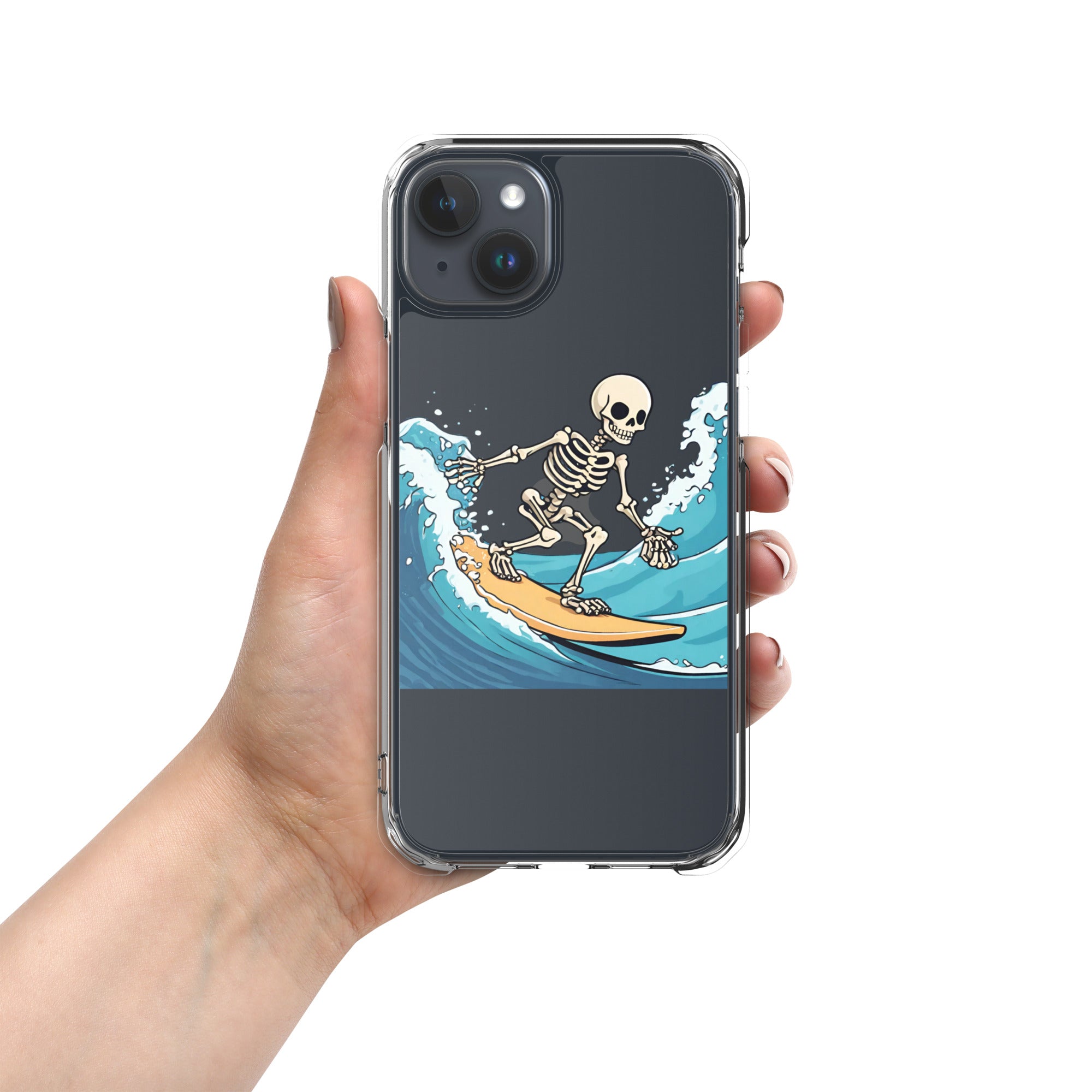 Surfing Skeleton Clear Case for iPhone®