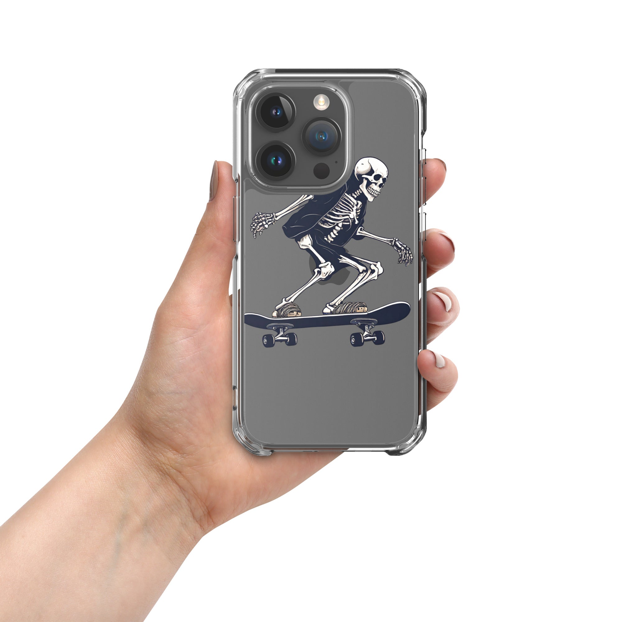 Skateboarding Skeleton Clear Case for iPhone®