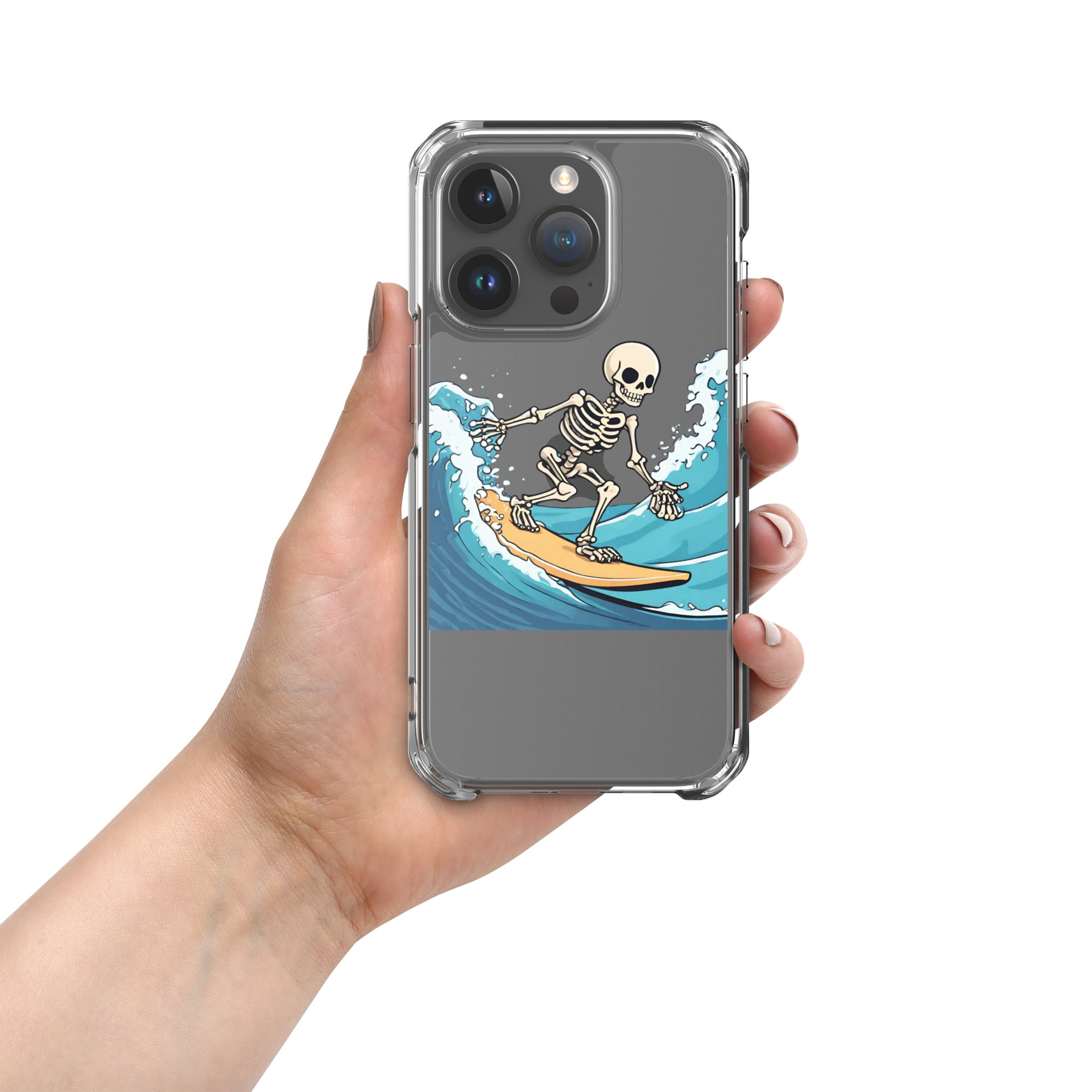 Surfing Skeleton Clear Case for iPhone®