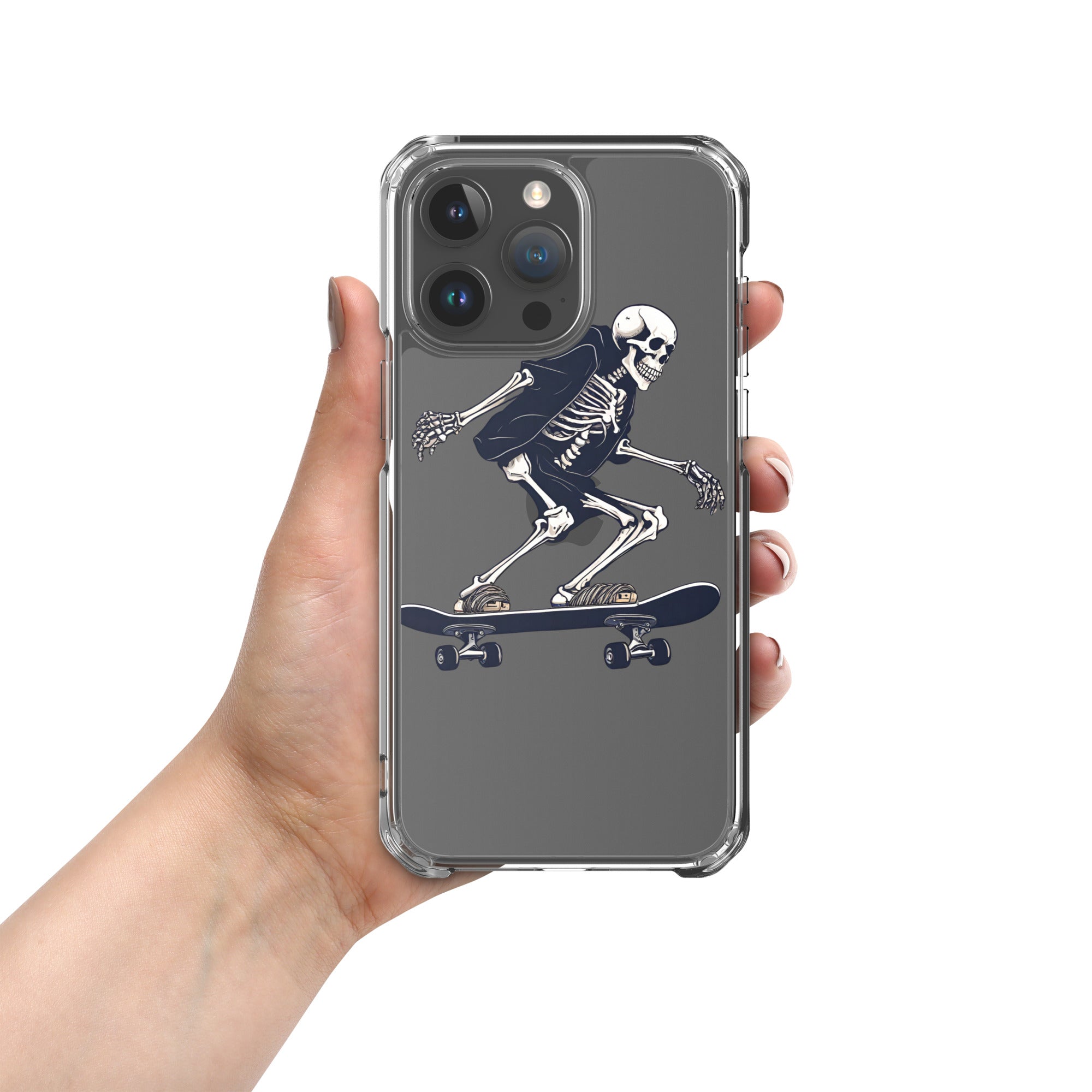 Skateboarding Skeleton Clear Case for iPhone®