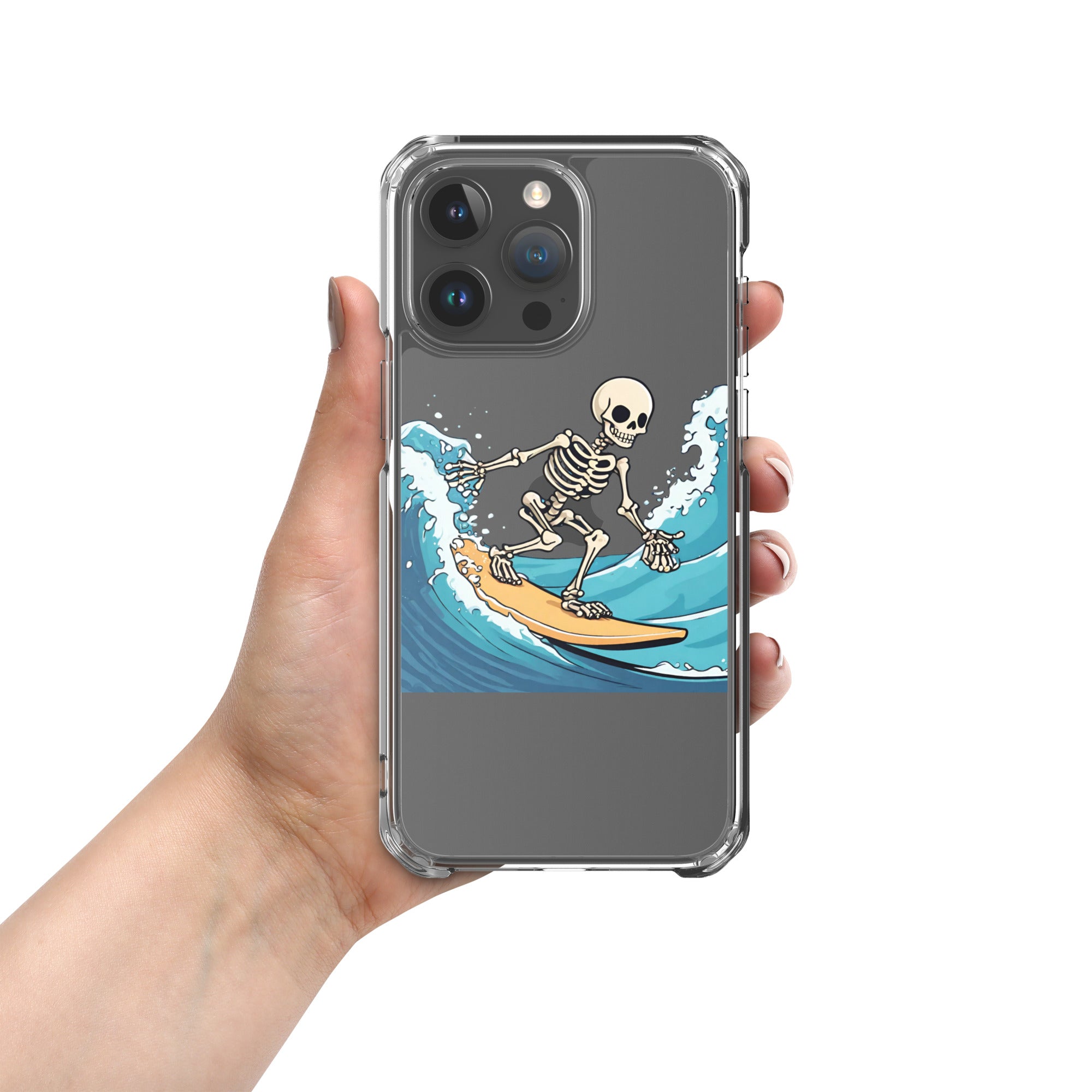 Surfing Skeleton Clear Case for iPhone®