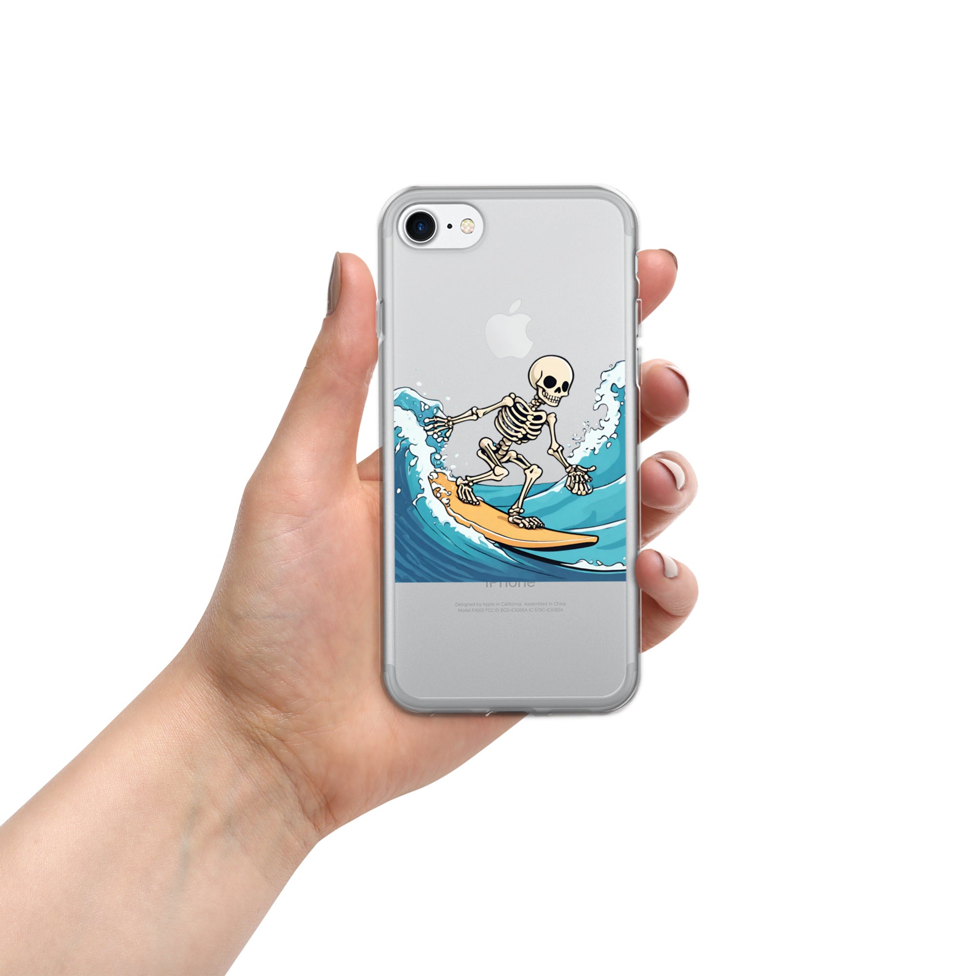 Surfing Skeleton Clear Case for iPhone®