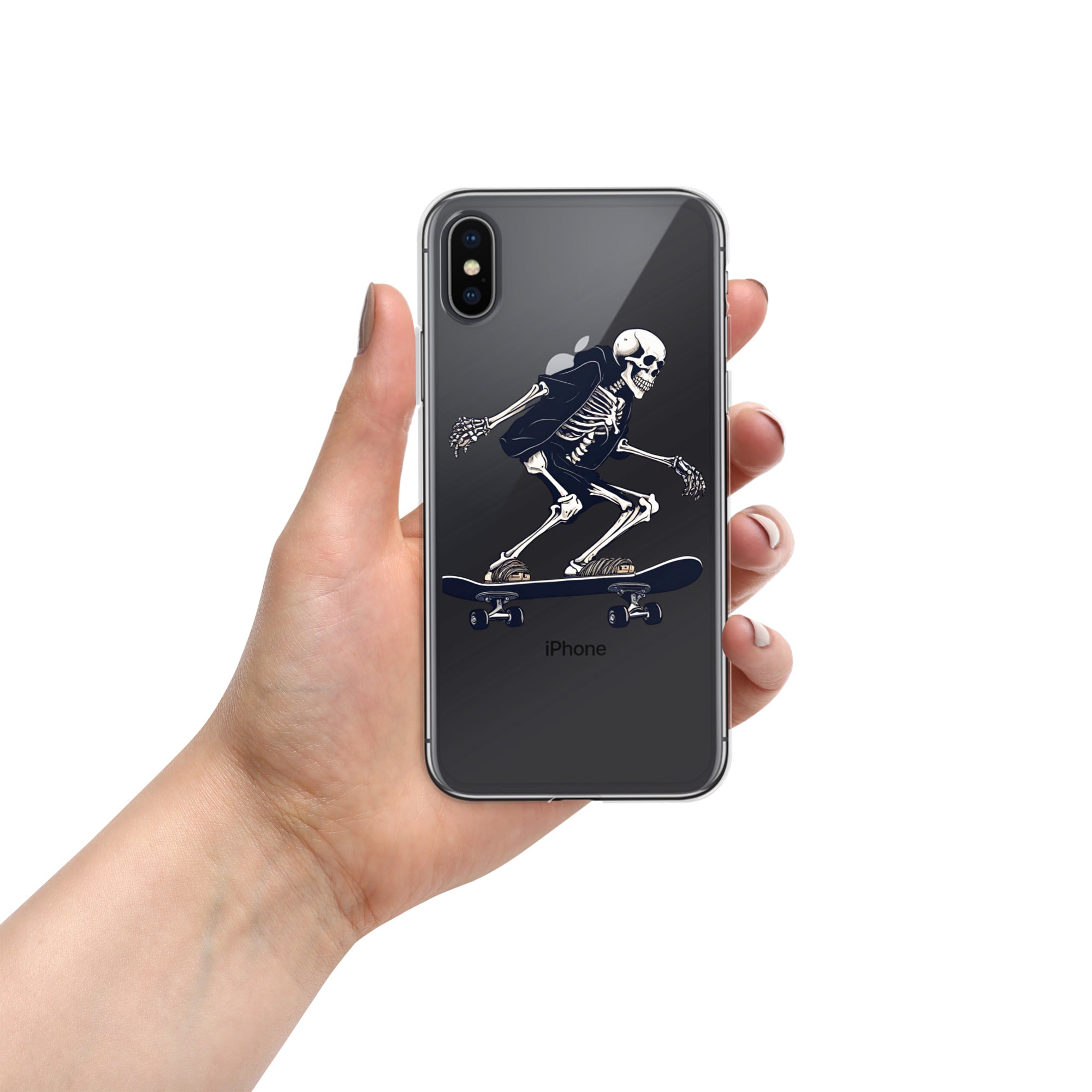 Skateboarding Skeleton Clear Case for iPhone®