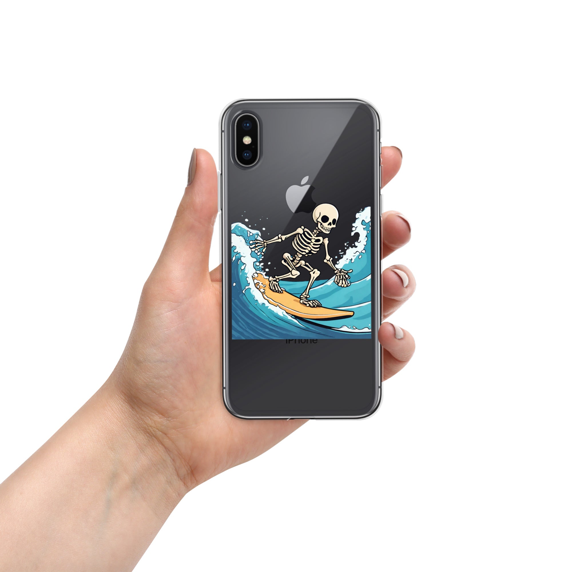 Surfing Skeleton Clear Case for iPhone®