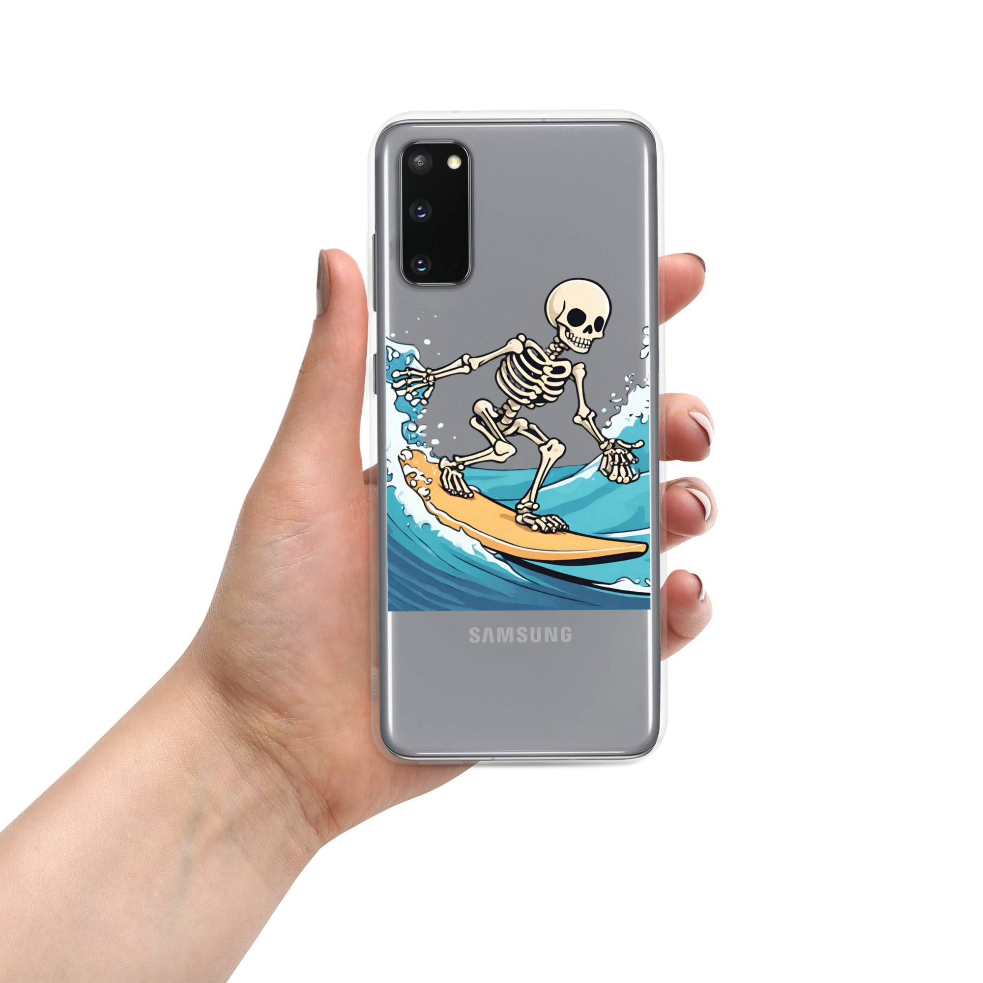 Surfing Skeleton Clear Case for Samsung®