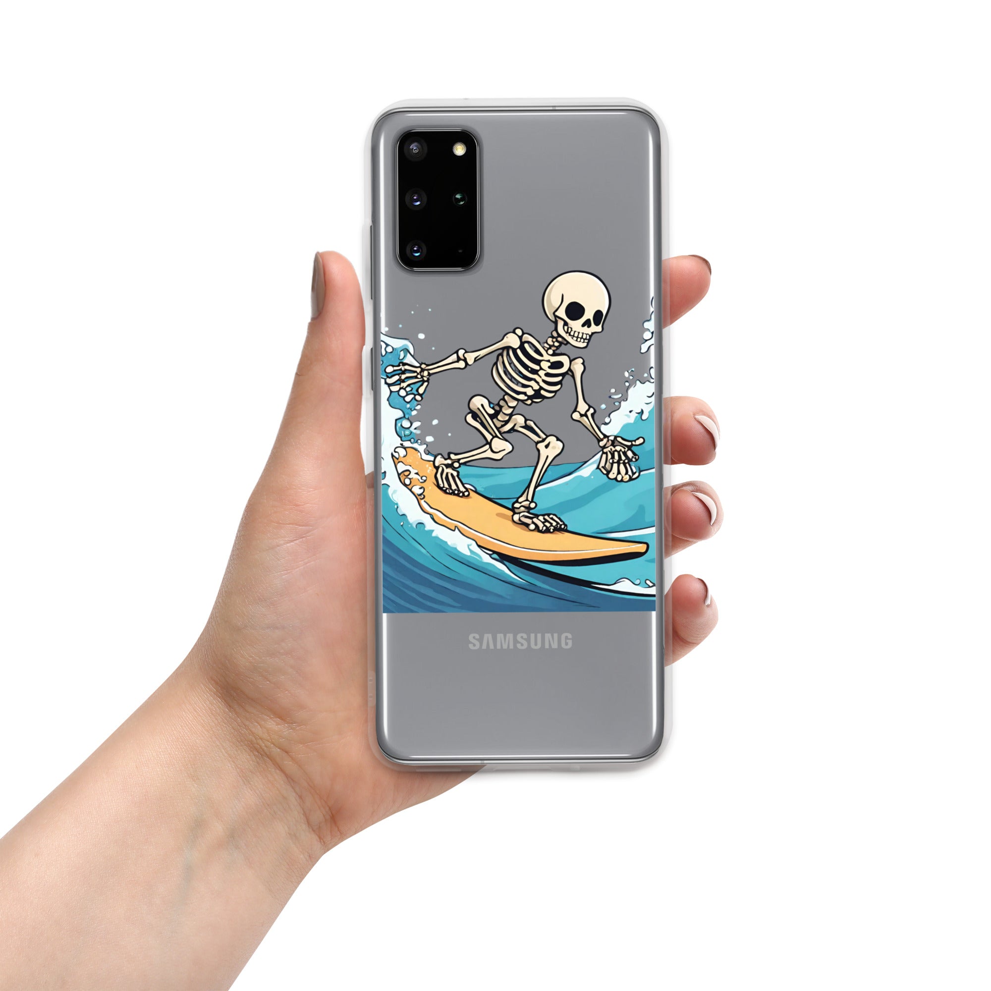 Surfing Skeleton Clear Case for Samsung®