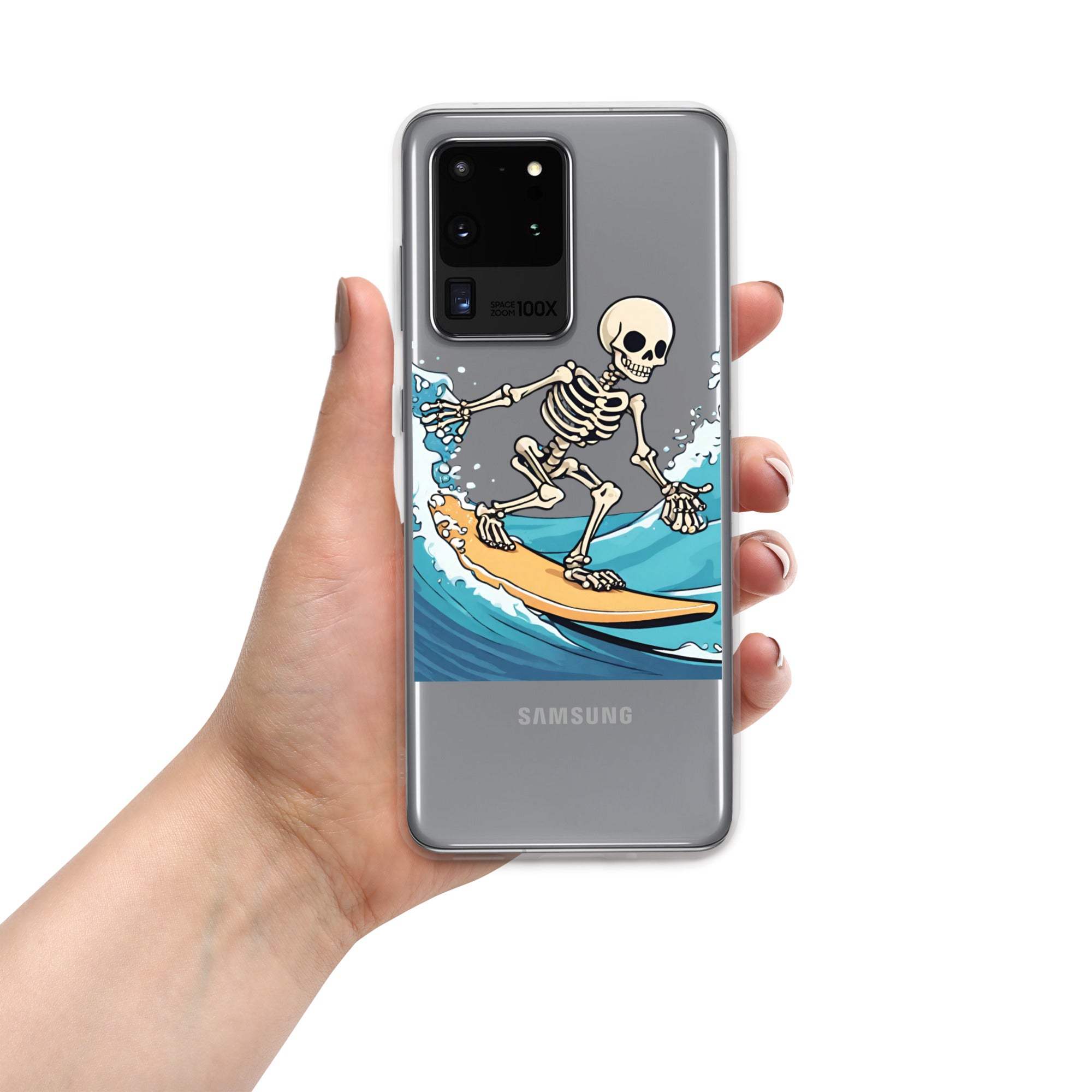 Surfing Skeleton Clear Case for Samsung®