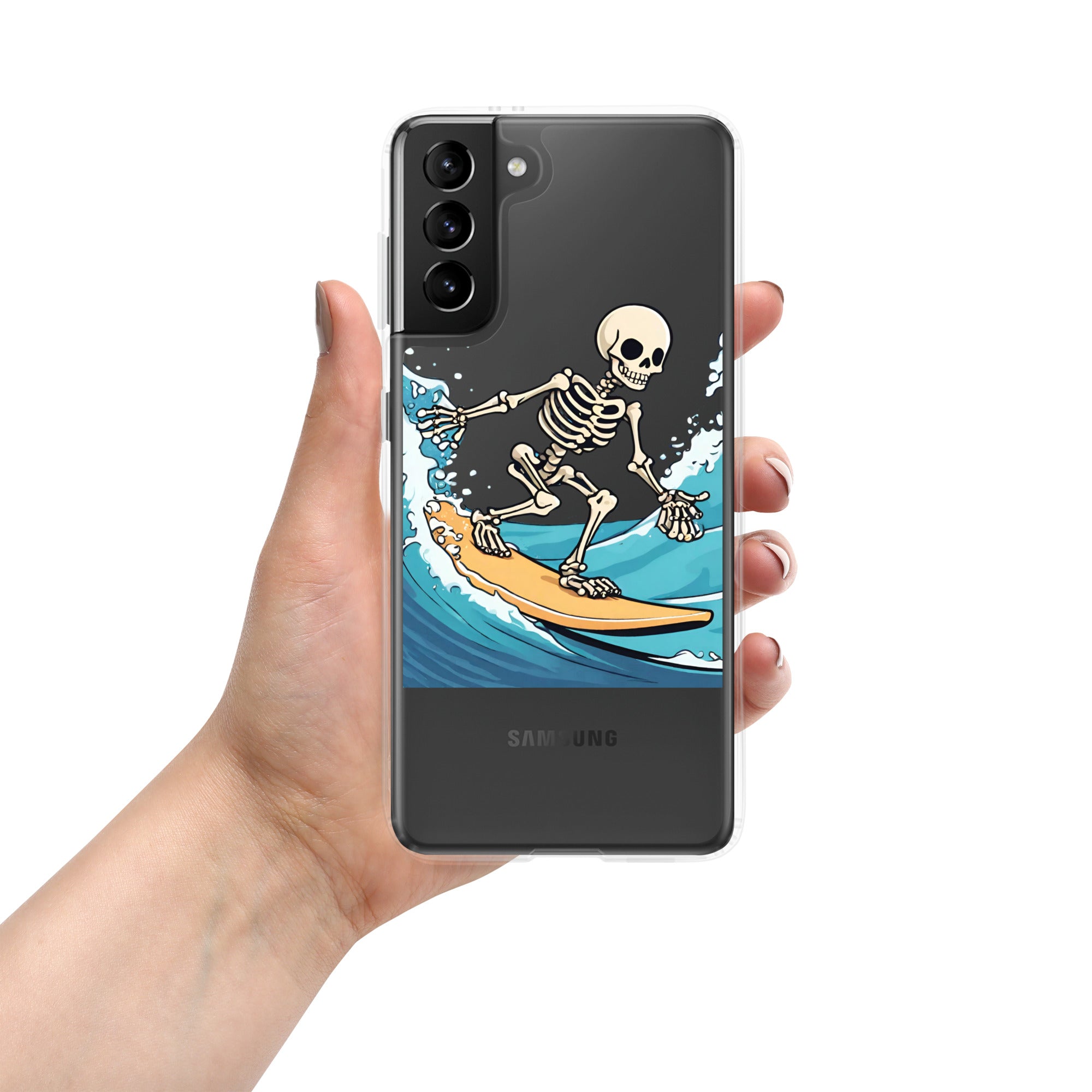 Surfing Skeleton Clear Case for Samsung®