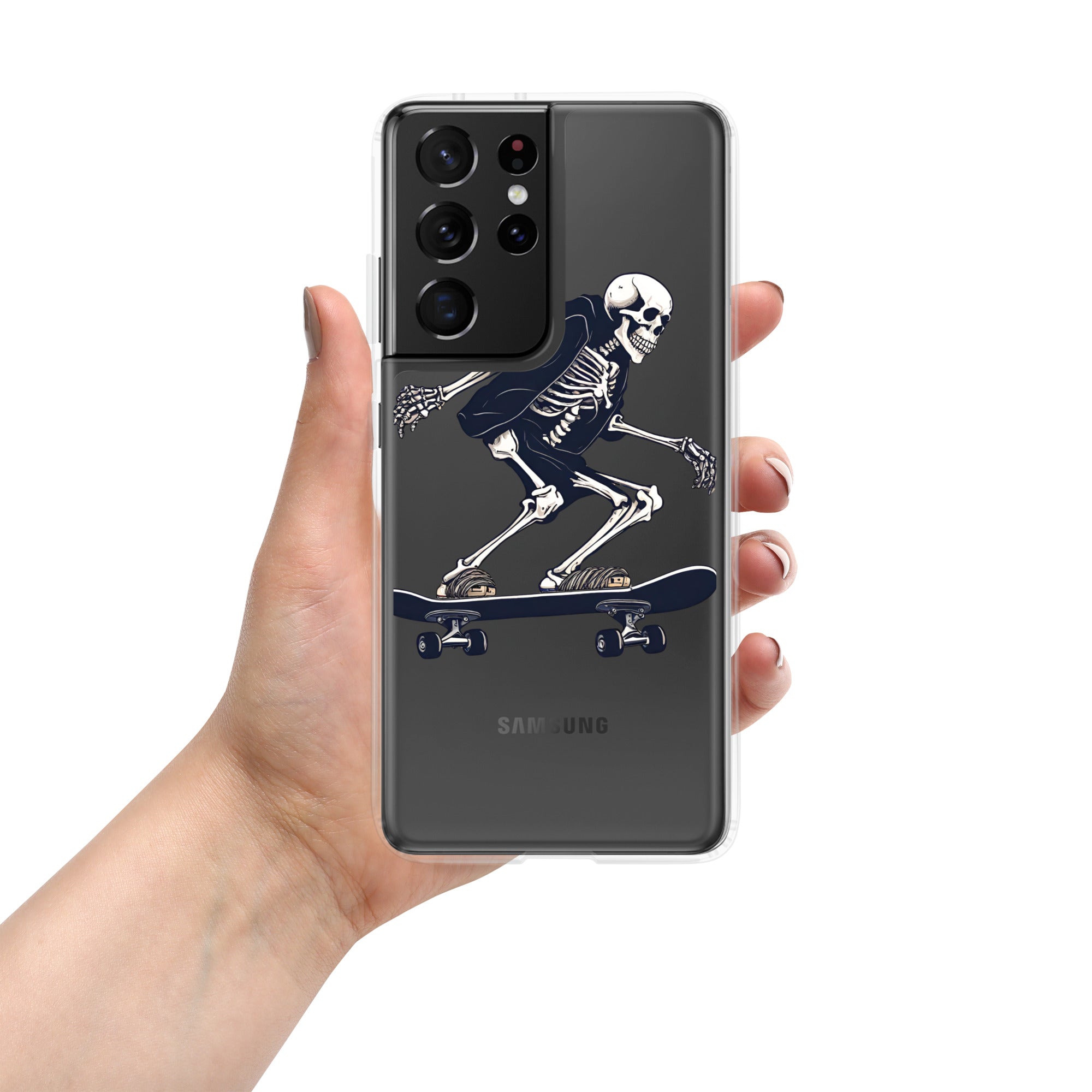 Skateboarding Skeleton Clear Case for Samsung®