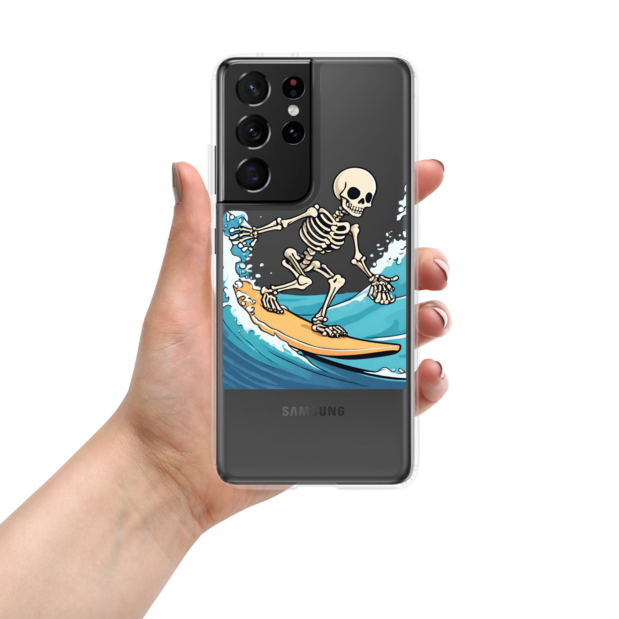 Surfing Skeleton Clear Case for Samsung®