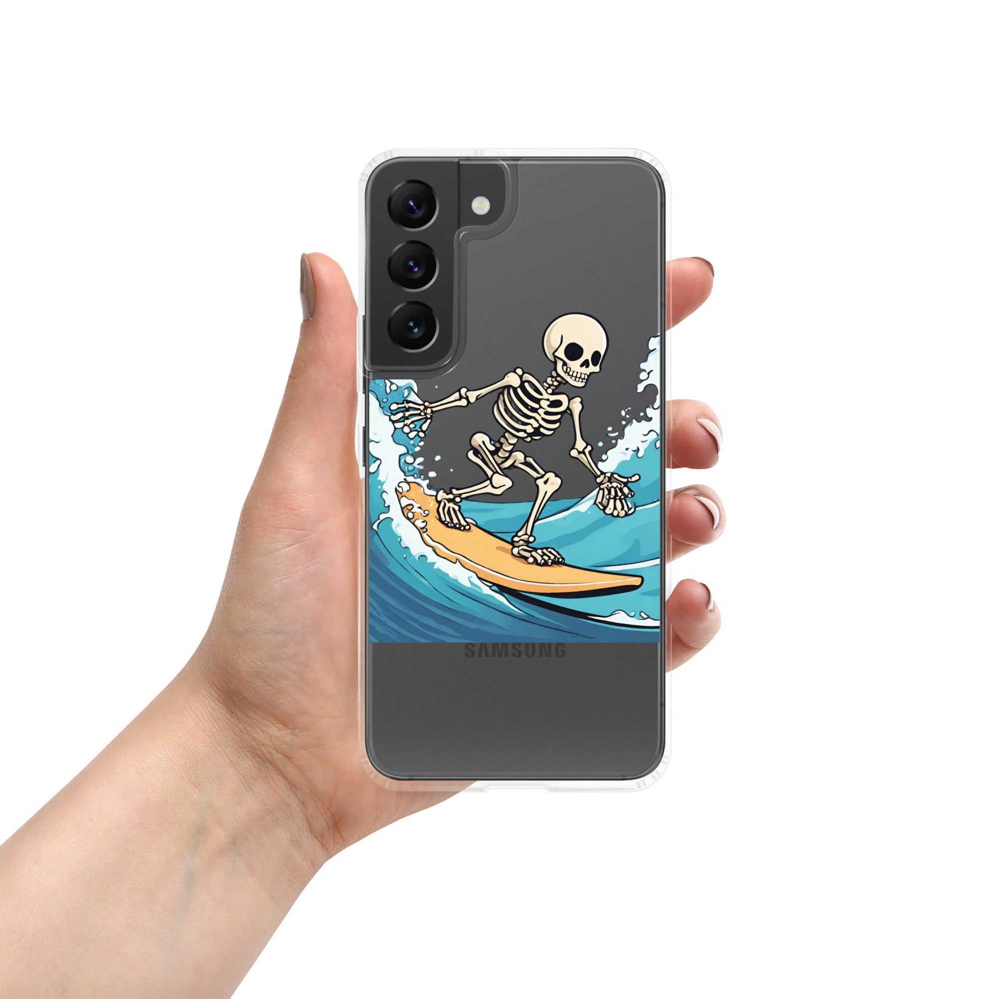 Surfing Skeleton Clear Case for Samsung®