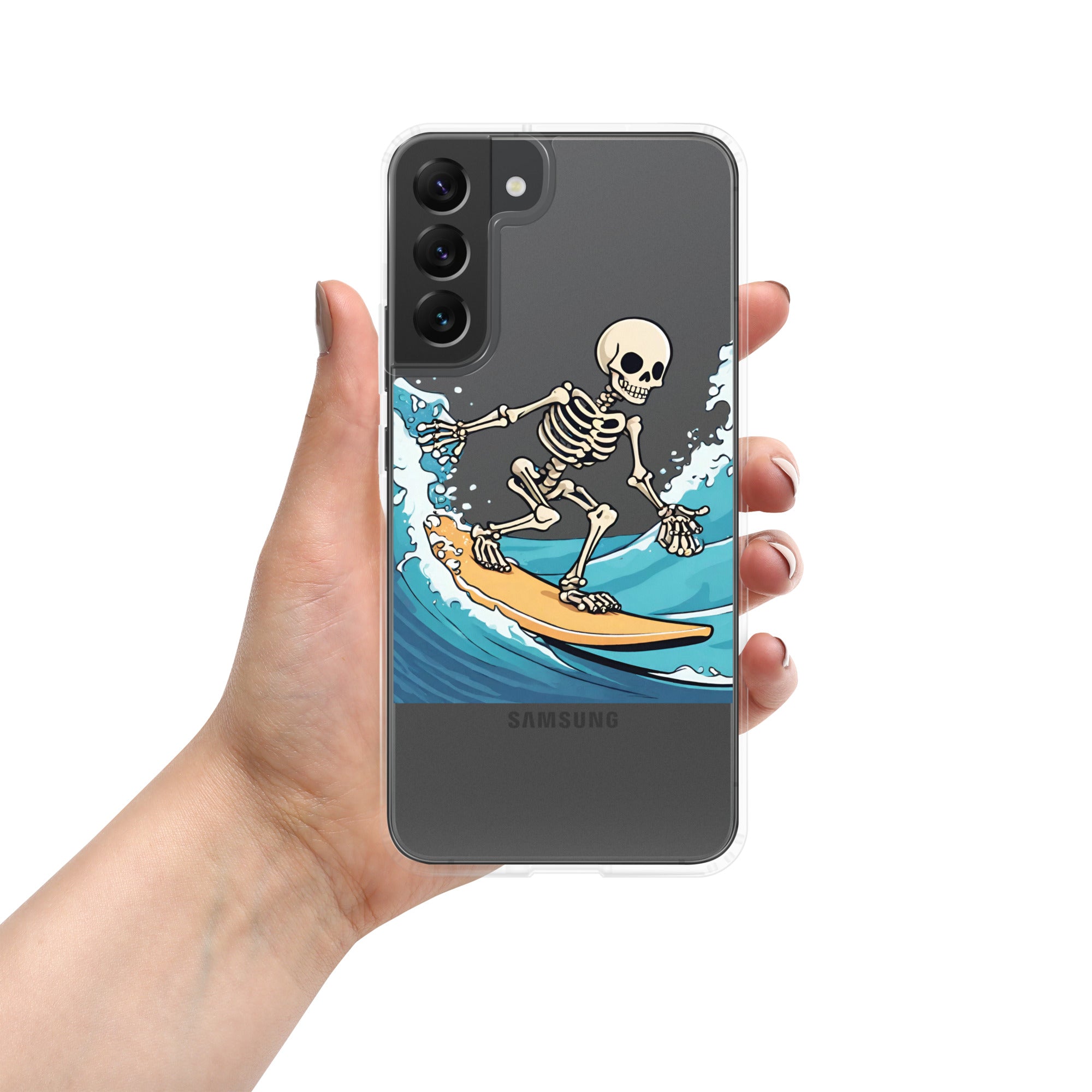 Surfing Skeleton Clear Case for Samsung®