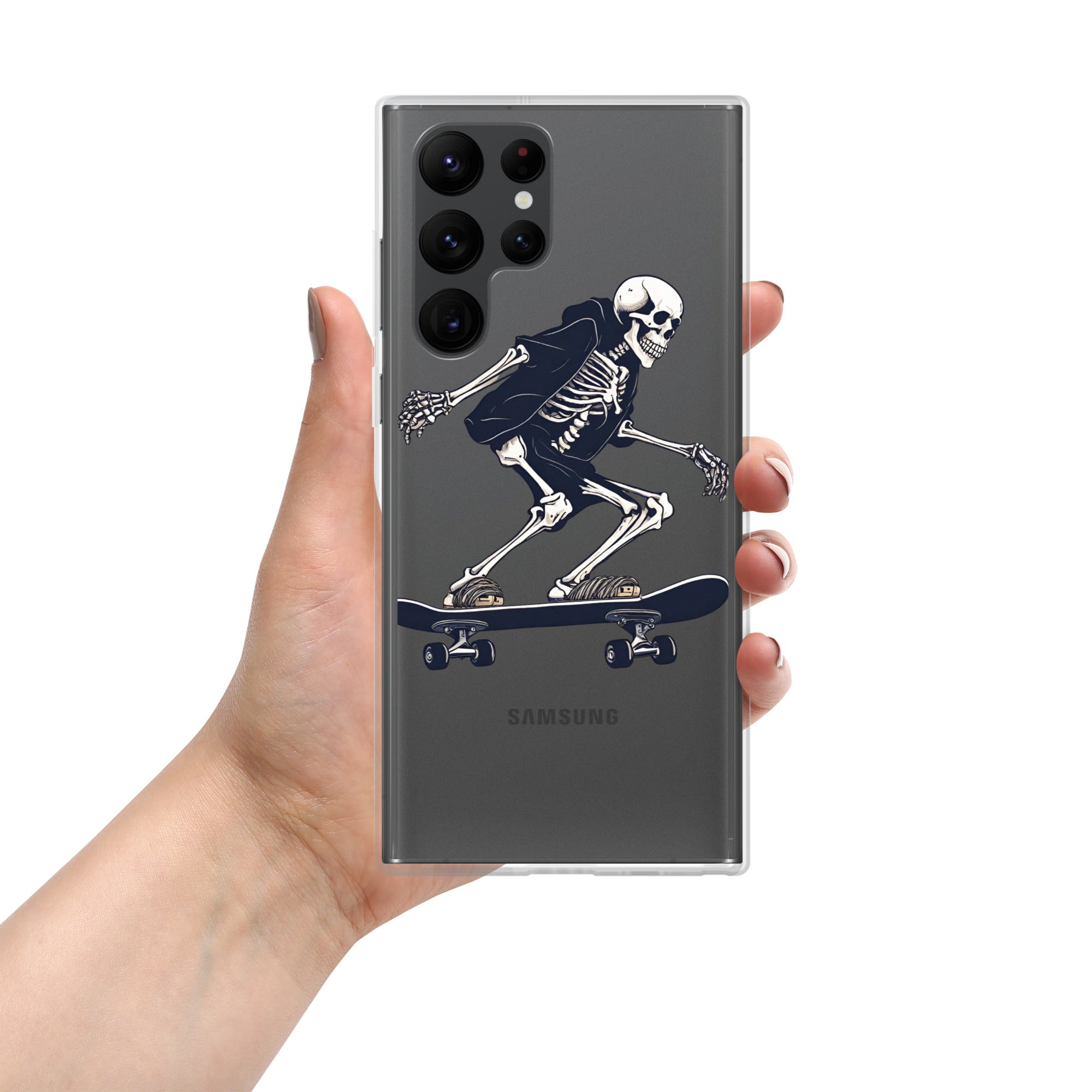 Skateboarding Skeleton Clear Case for Samsung®