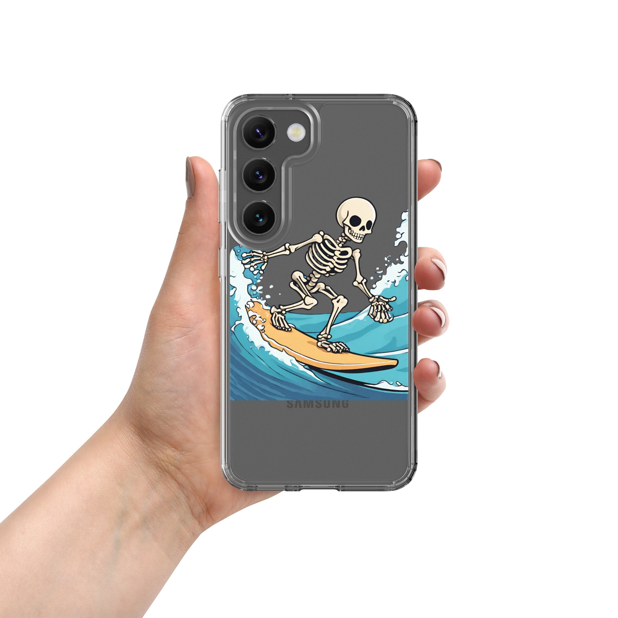 Surfing Skeleton Clear Case for Samsung®