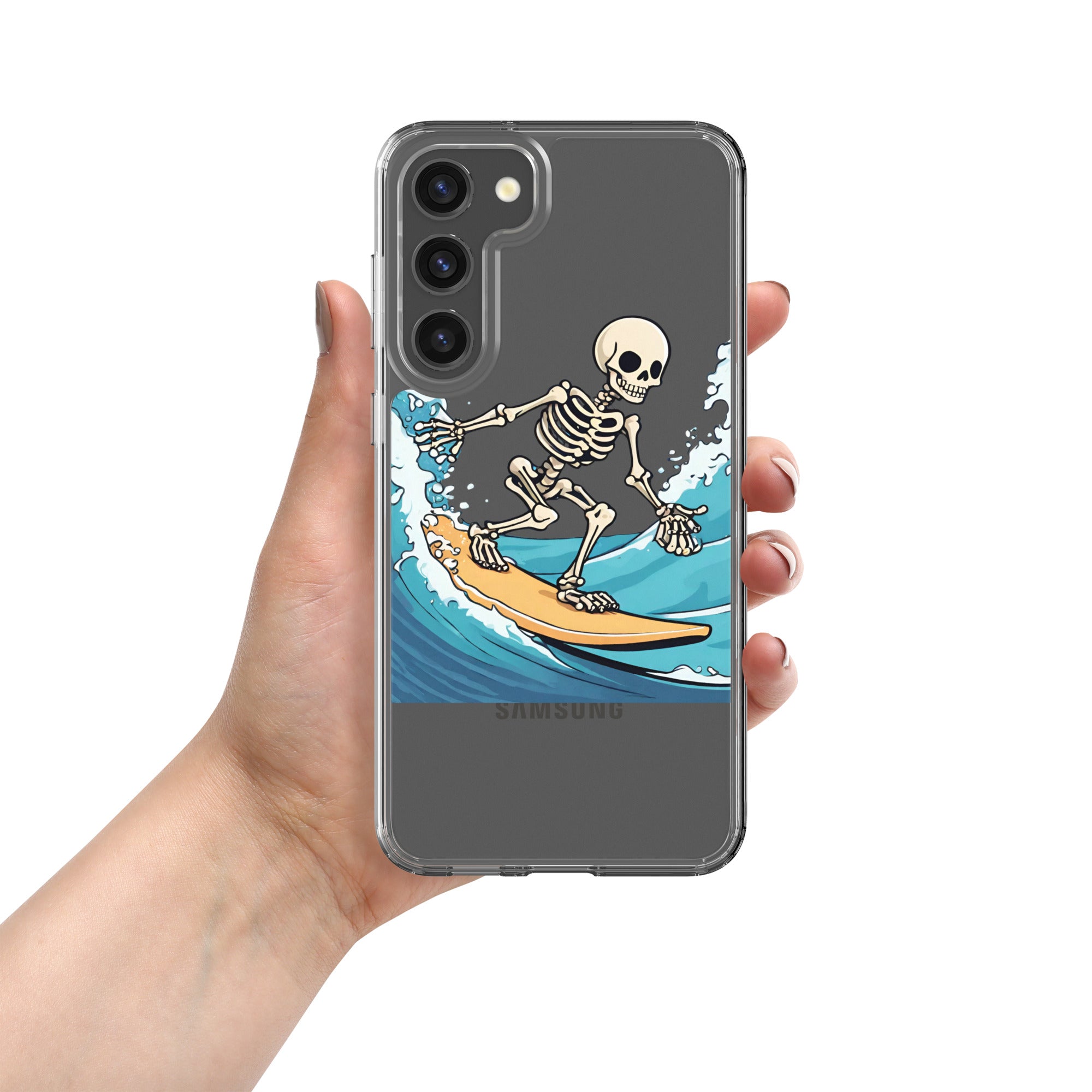 Surfing Skeleton Clear Case for Samsung®