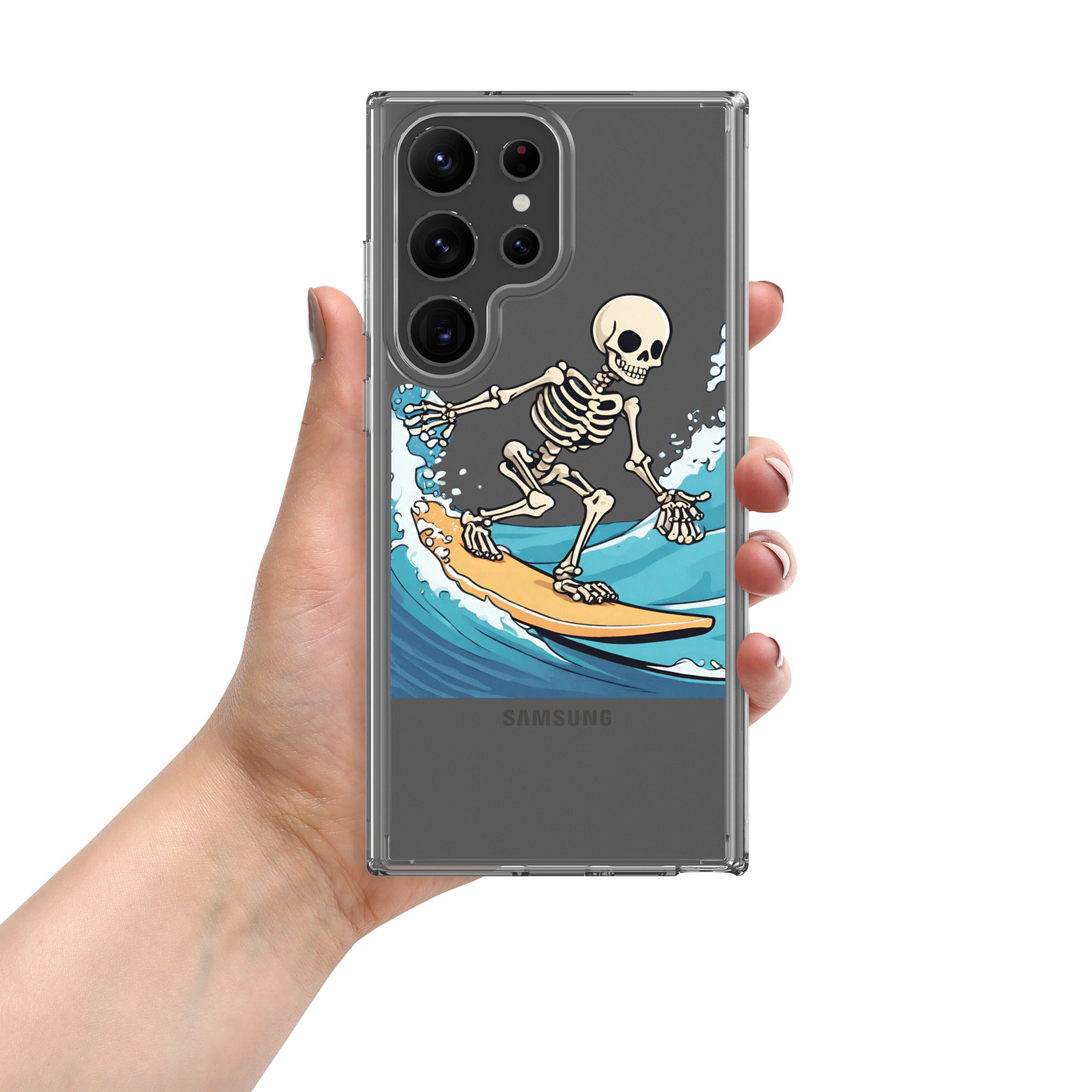 Surfing Skeleton Clear Case for Samsung®