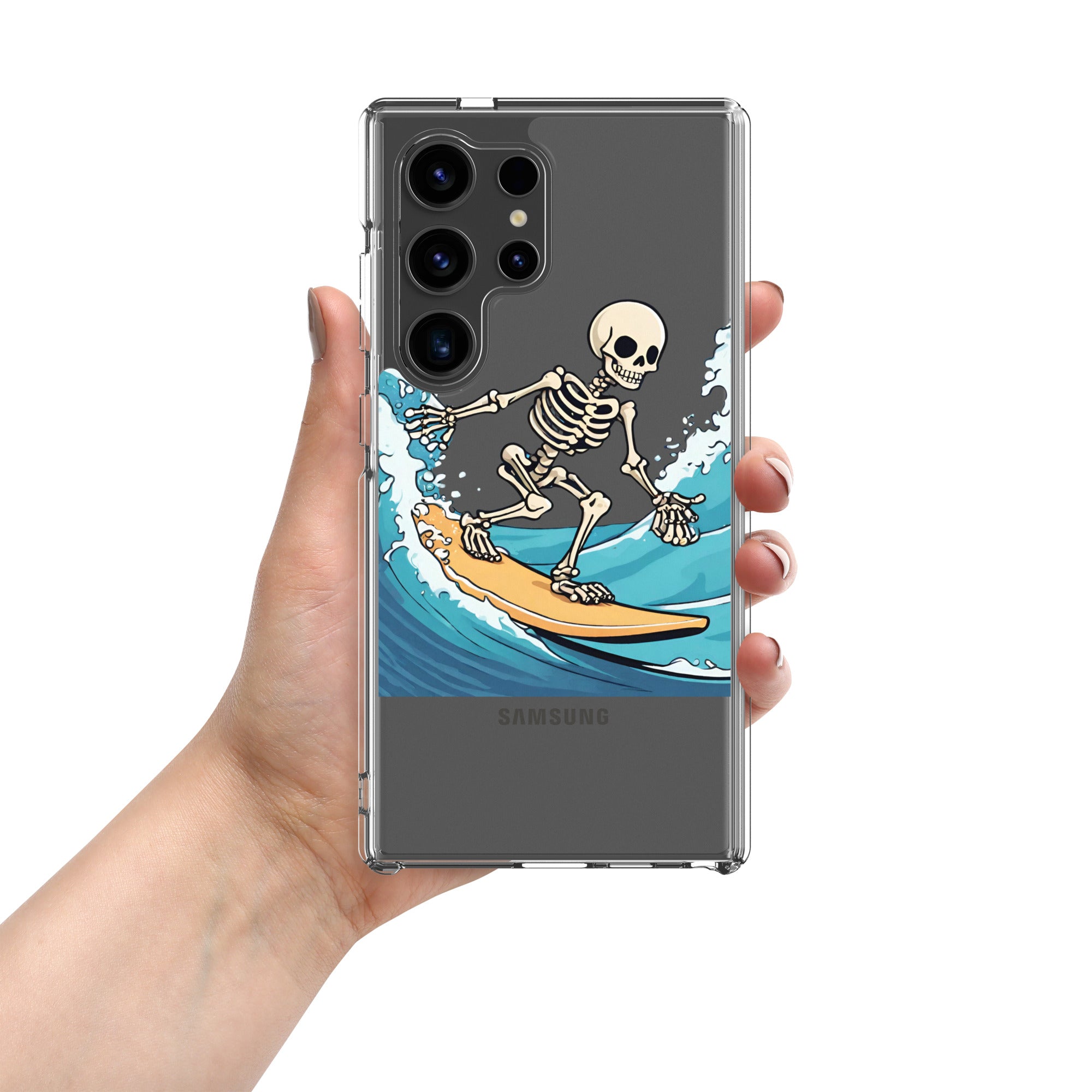 Surfing Skeleton Clear Case for Samsung®