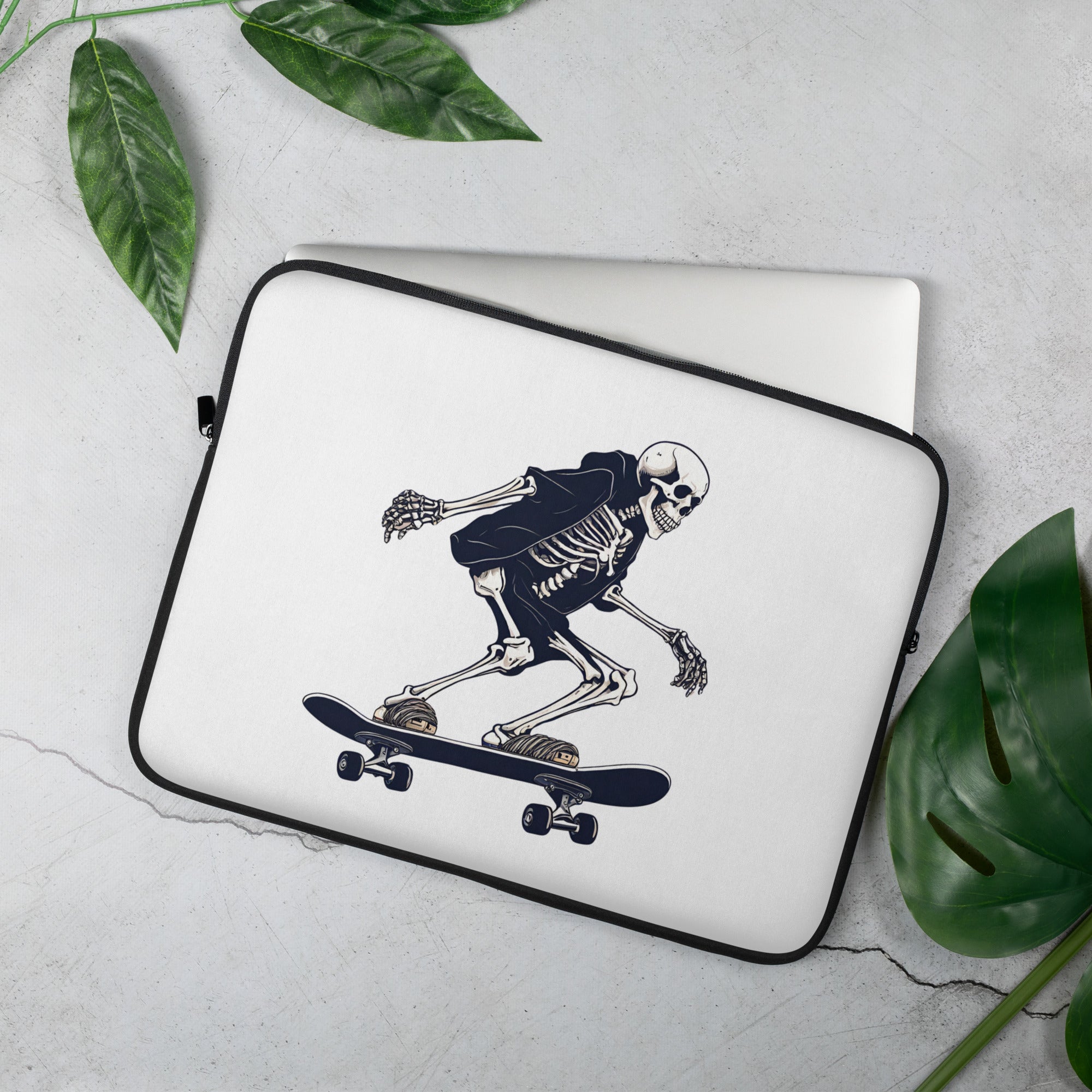 Skateboarding Skeleton Laptop Sleeve