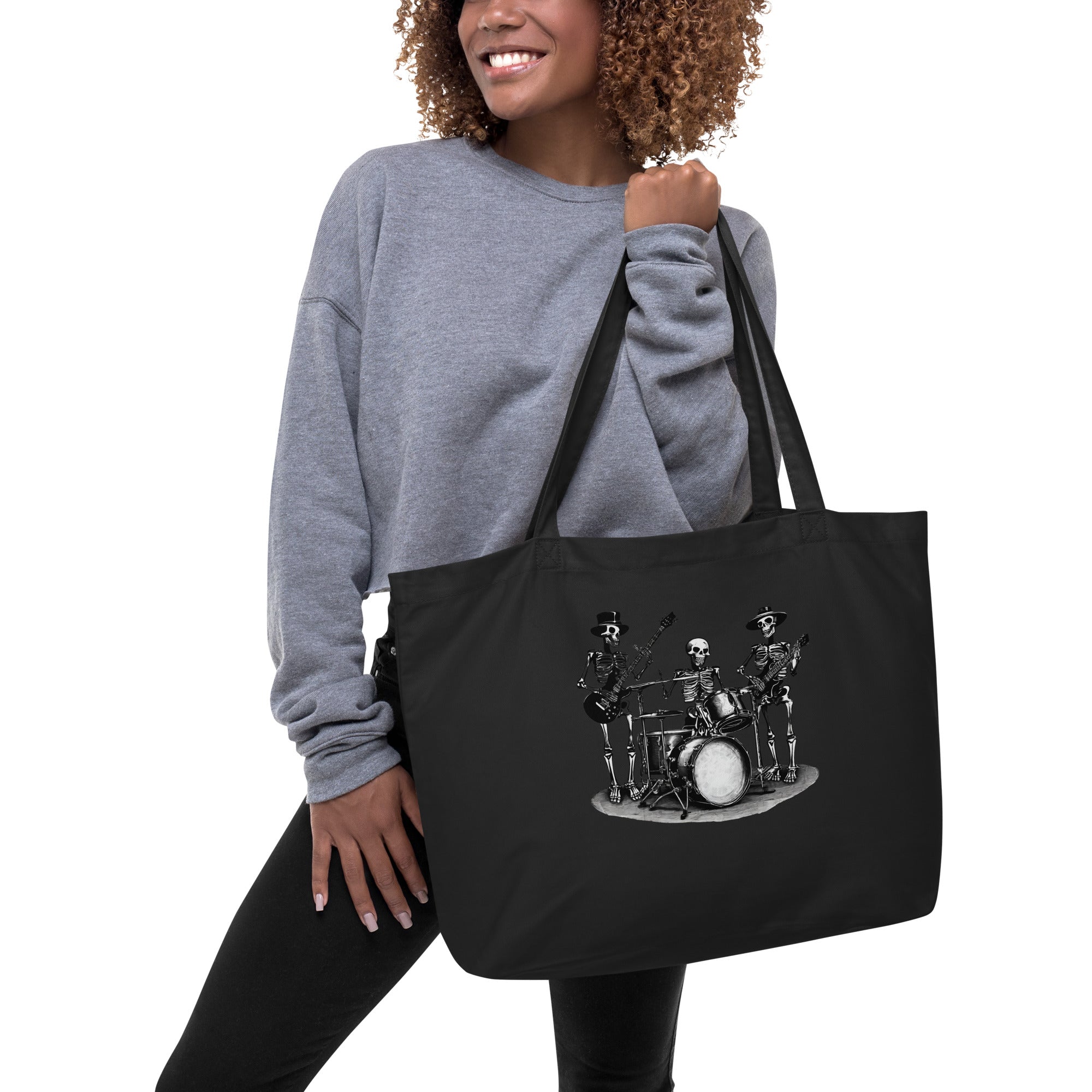 Skeleton Band Large Organic Tote Bag