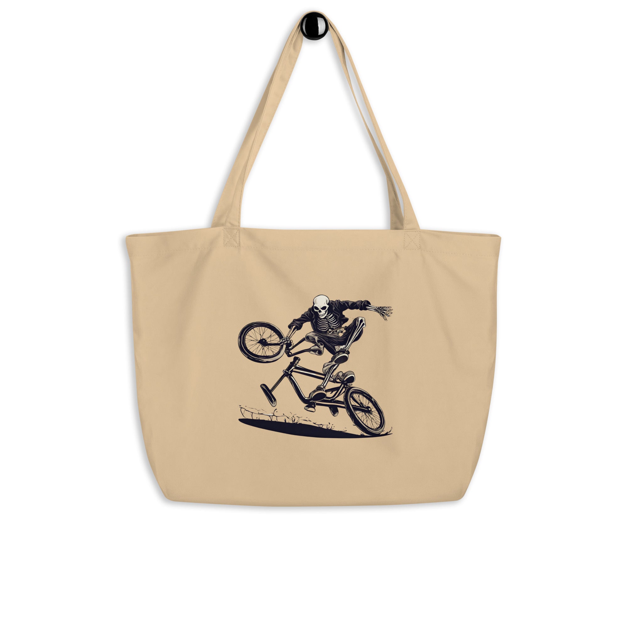 Till the Wheels Fall Off Large Organic Tote Bag