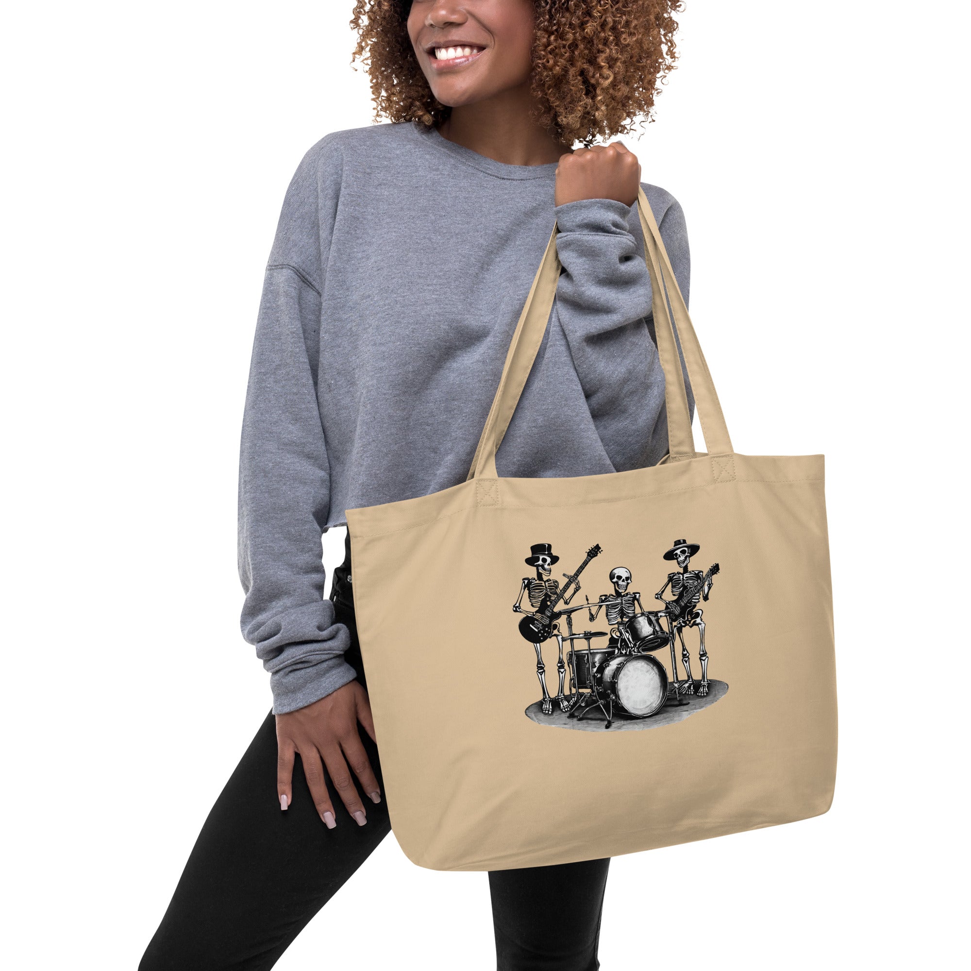 Skeleton Band Large Organic Tote Bag