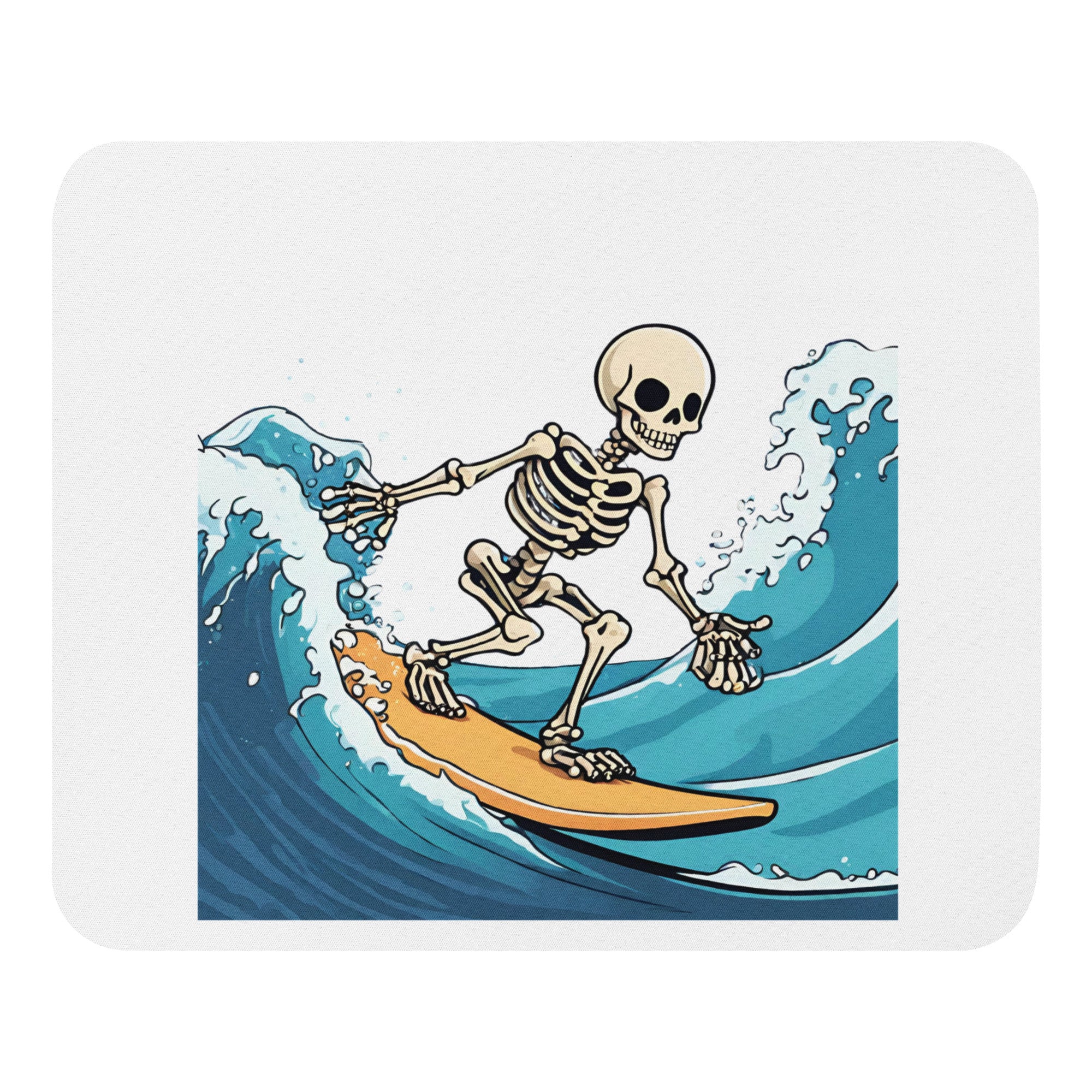 Surfing Skeleton Mouse Pad