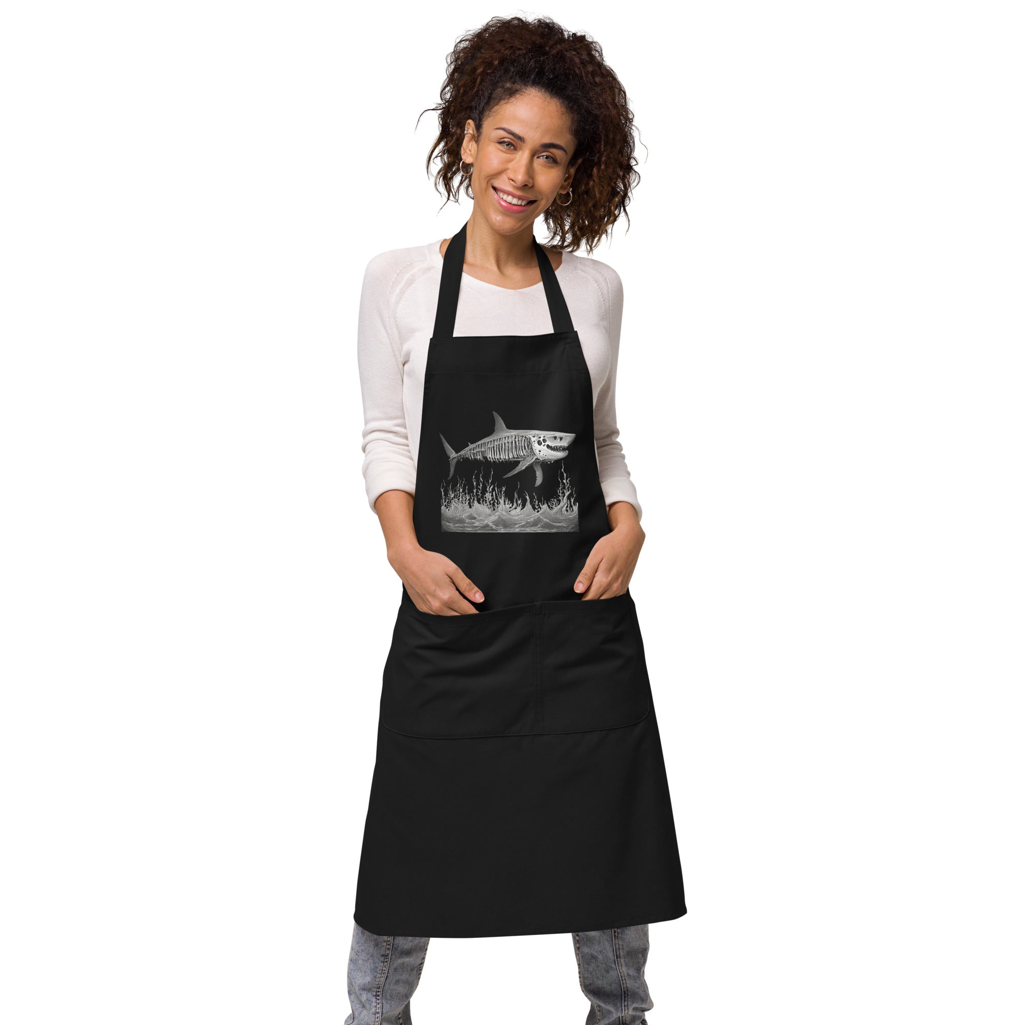 Skeleton Shark Organic Cotton Apron