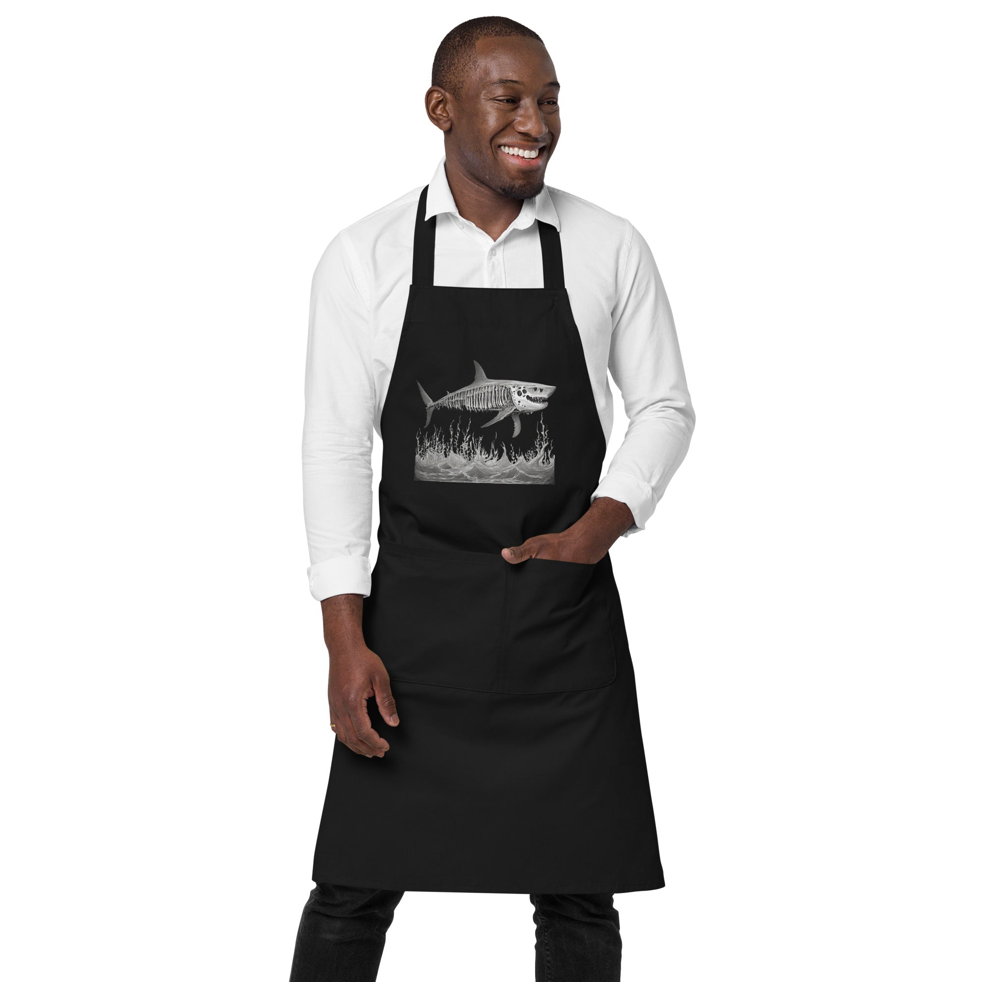 Skeleton Shark Organic Cotton Apron