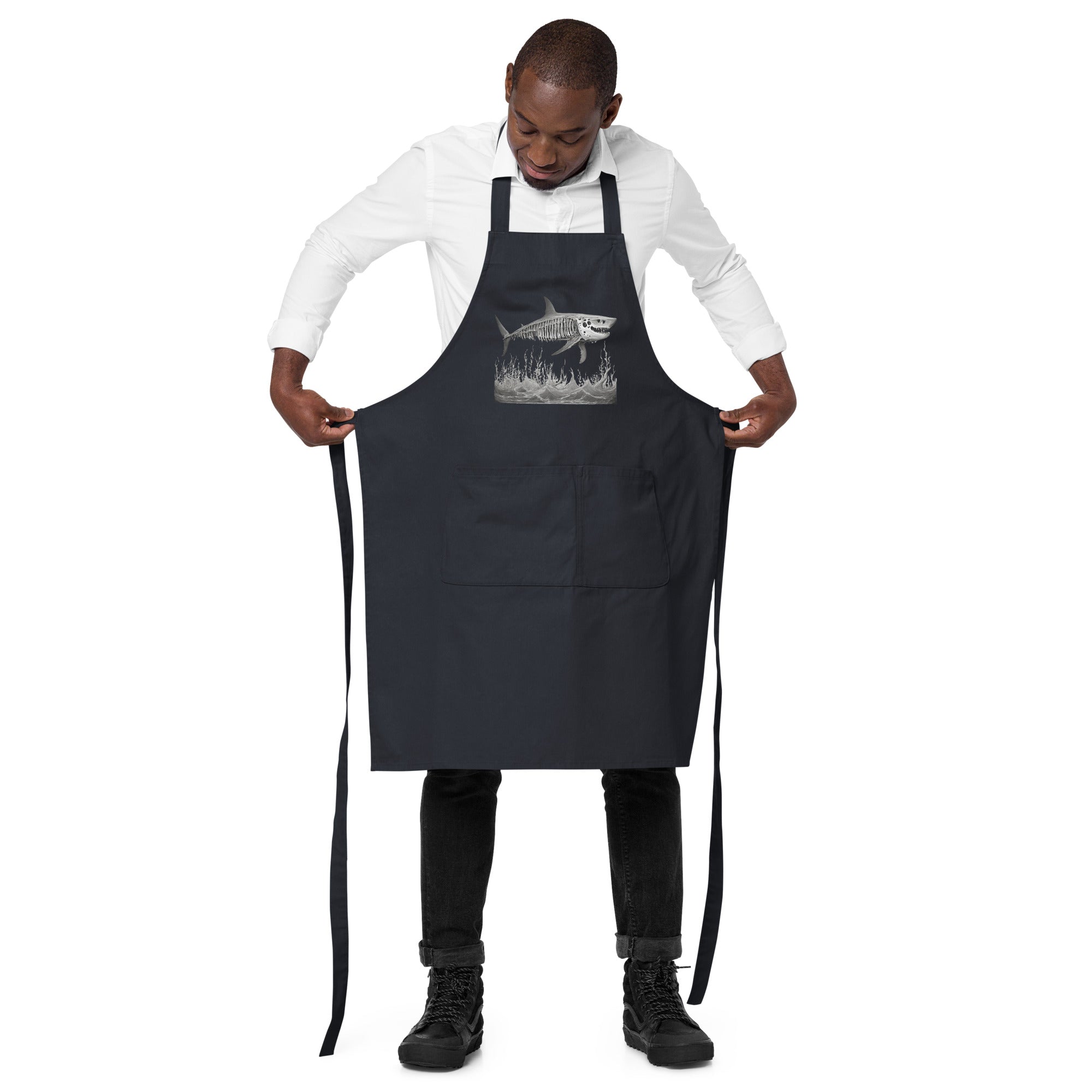 Skeleton Shark Organic Cotton Apron