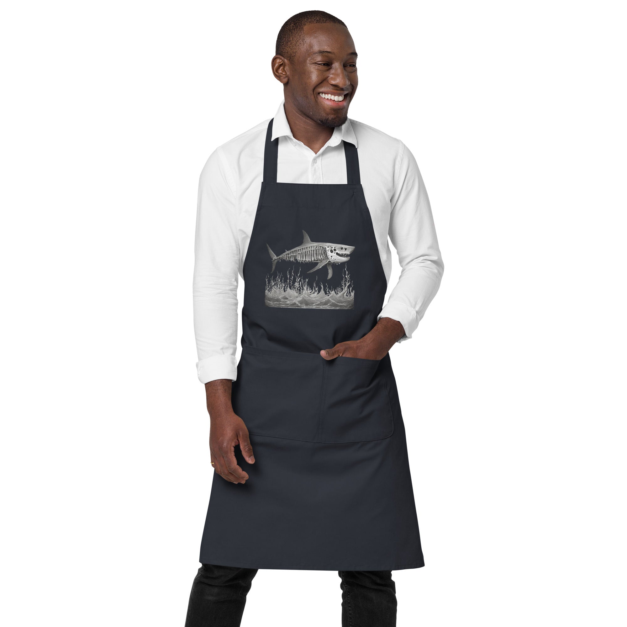 Skeleton Shark Organic Cotton Apron