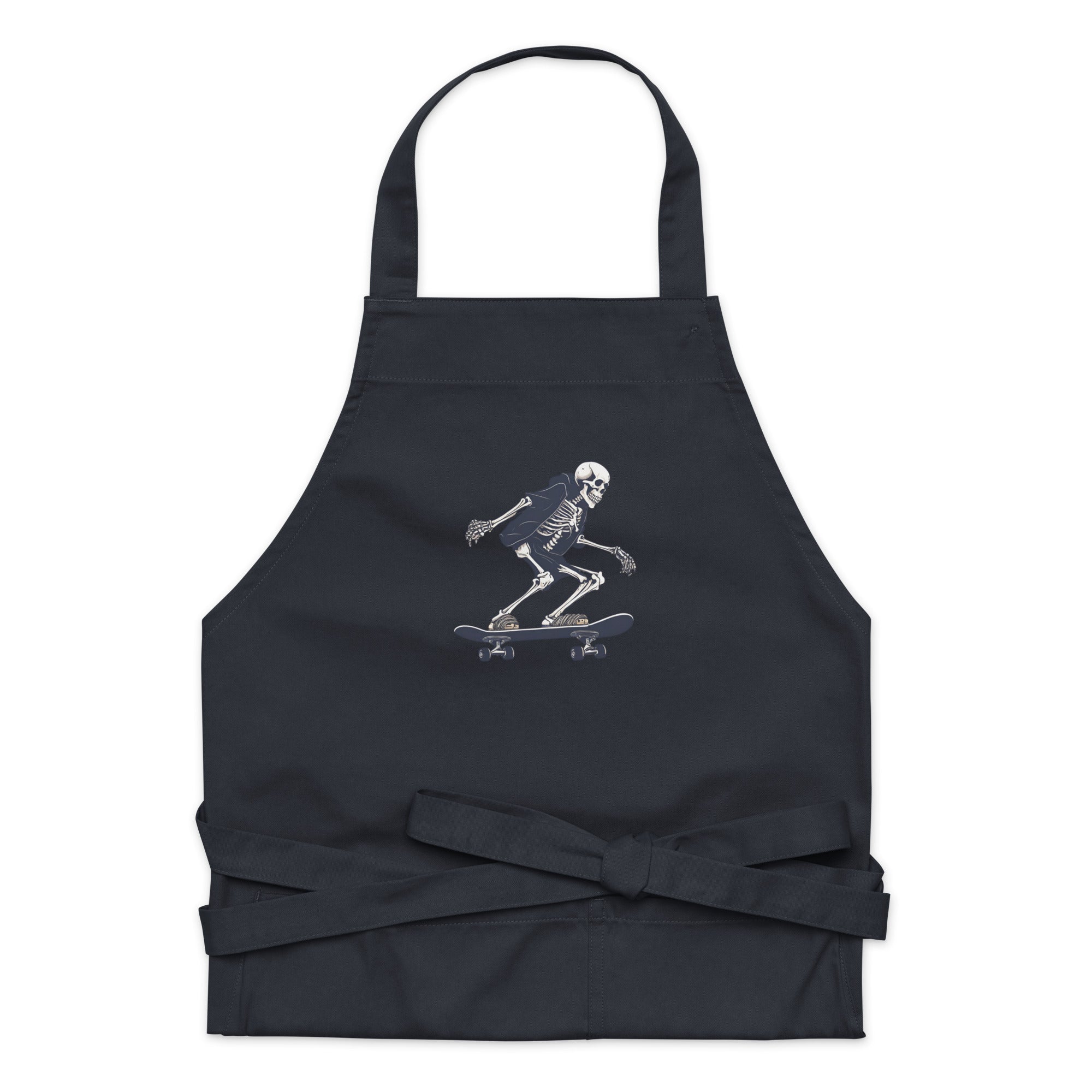 Skateboarding Skeleton Organic Cotton Apron