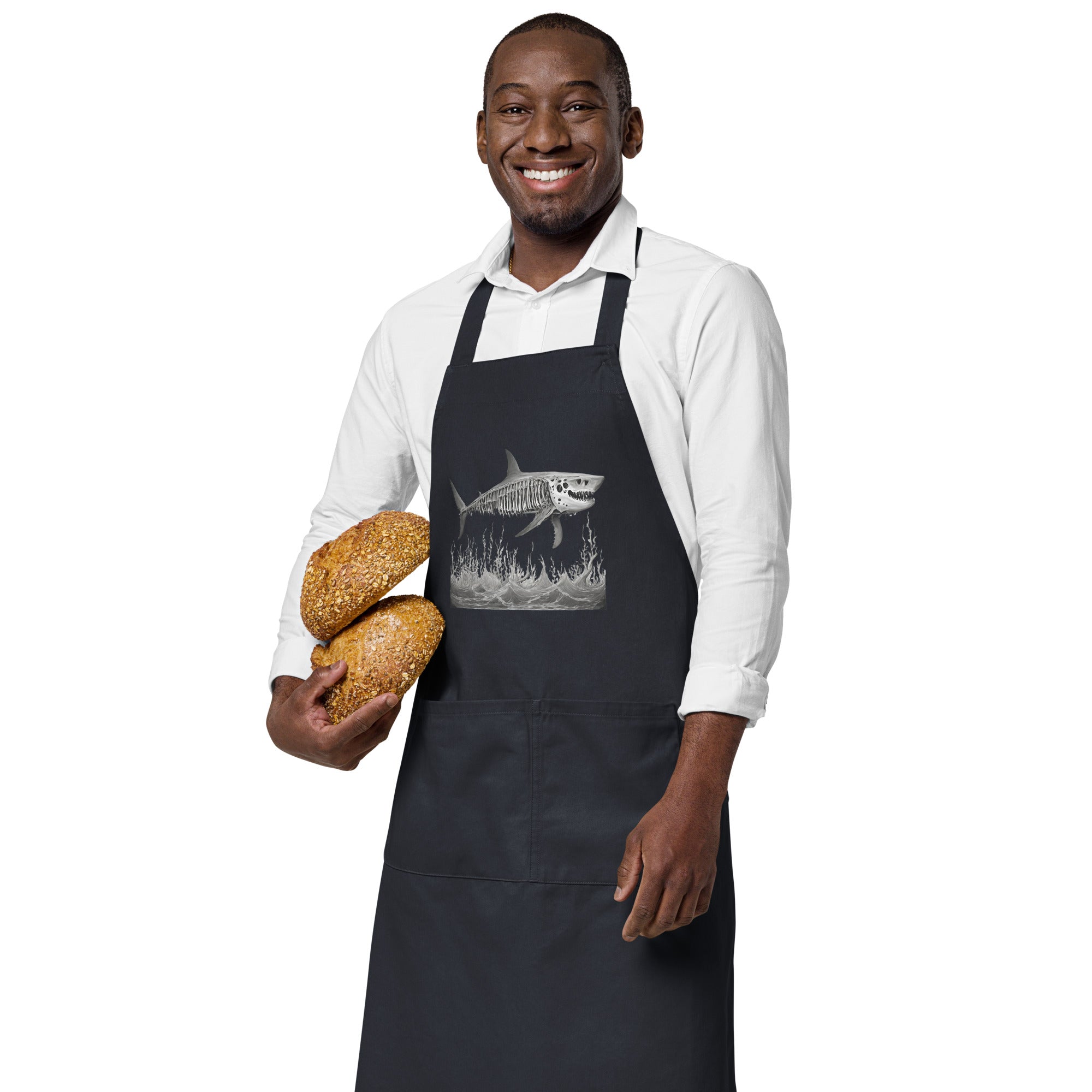 Skeleton Shark Organic Cotton Apron