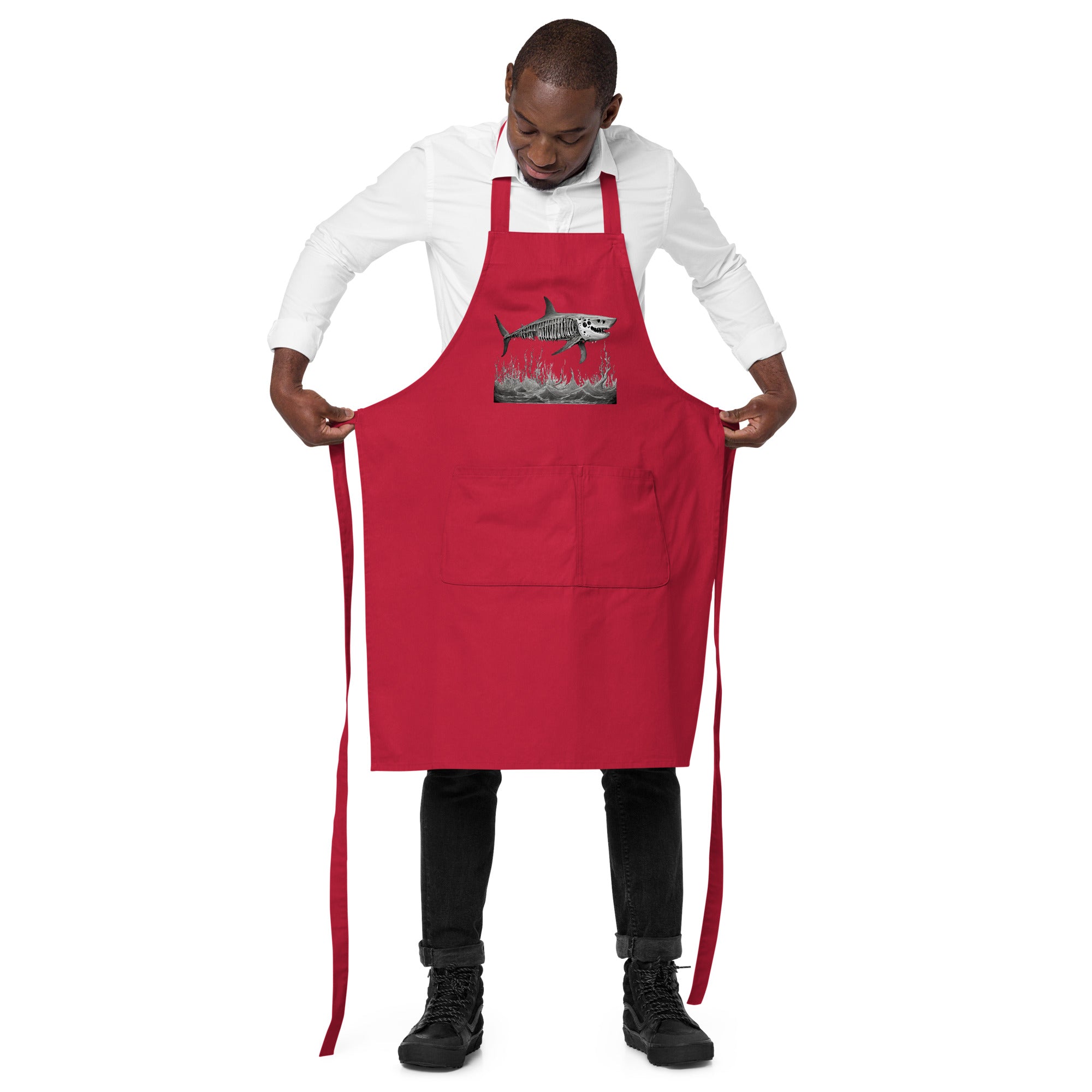 Skeleton Shark Organic Cotton Apron