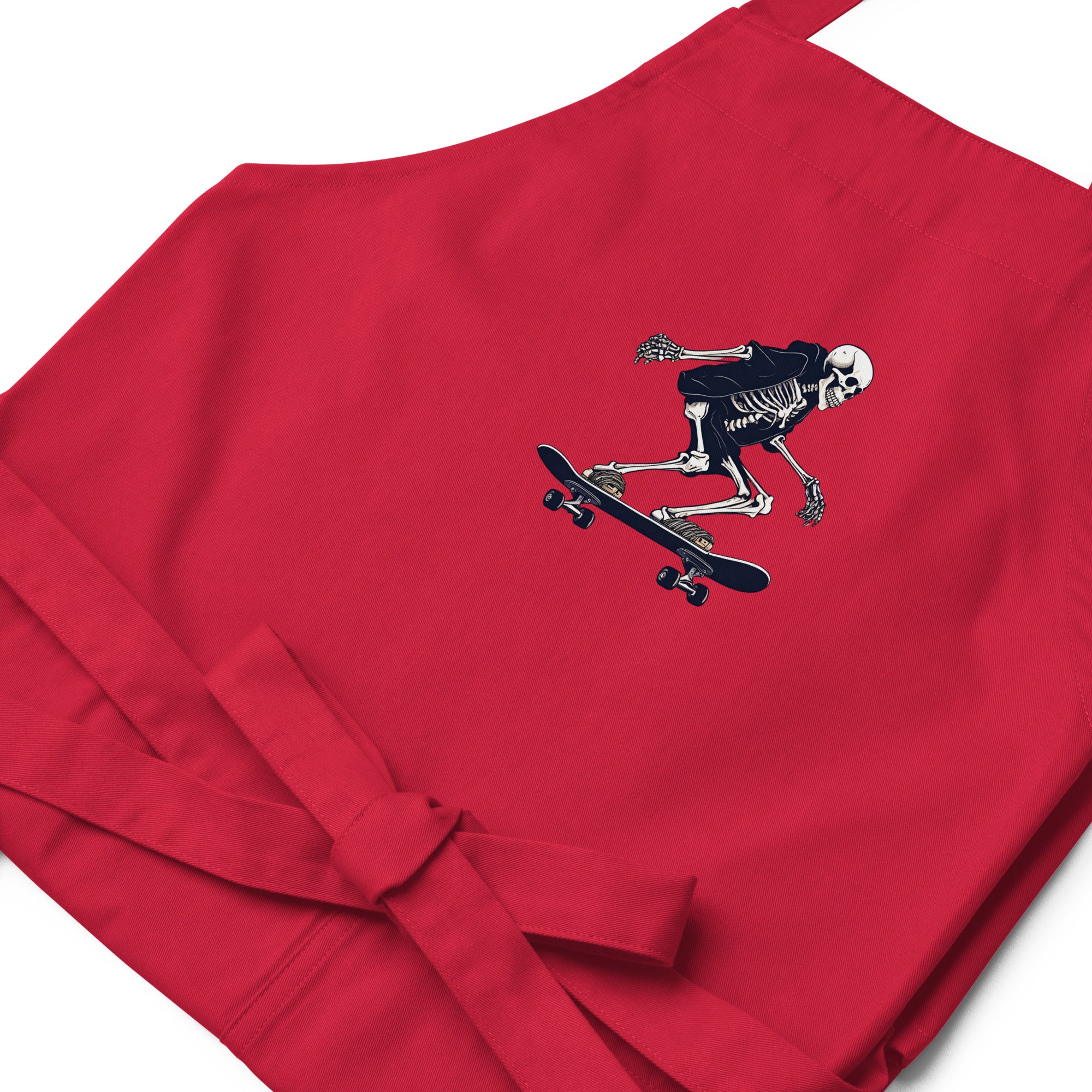 Skateboarding Skeleton Organic Cotton Apron