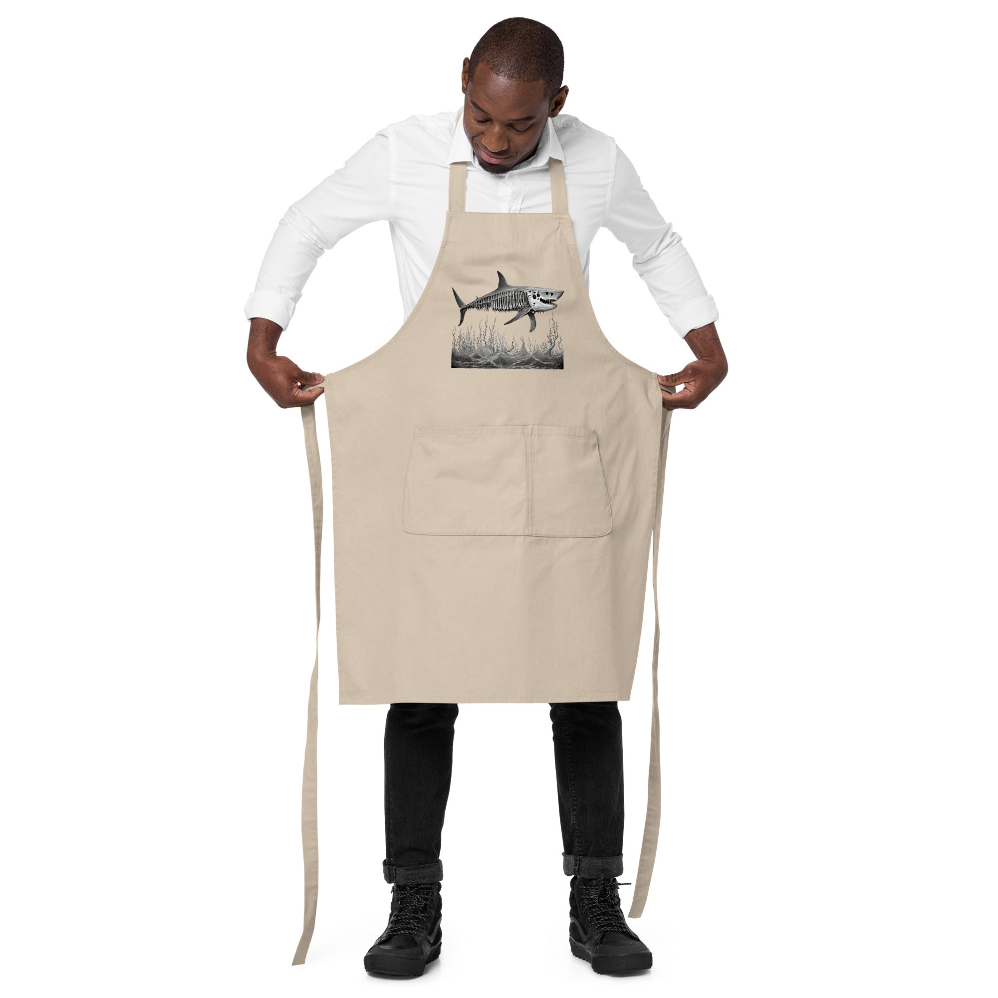 Skeleton Shark Organic Cotton Apron