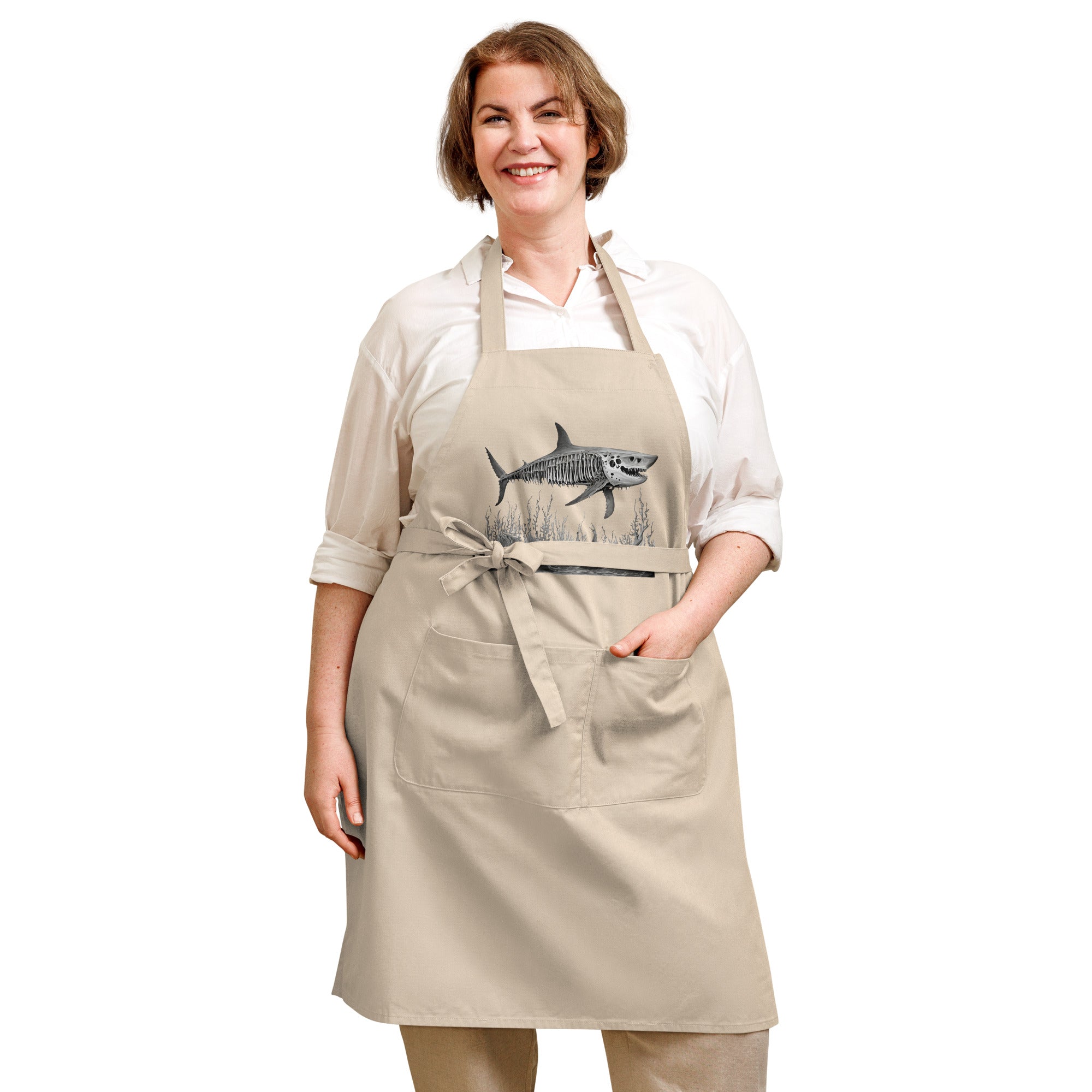 Skeleton Shark Organic Cotton Apron