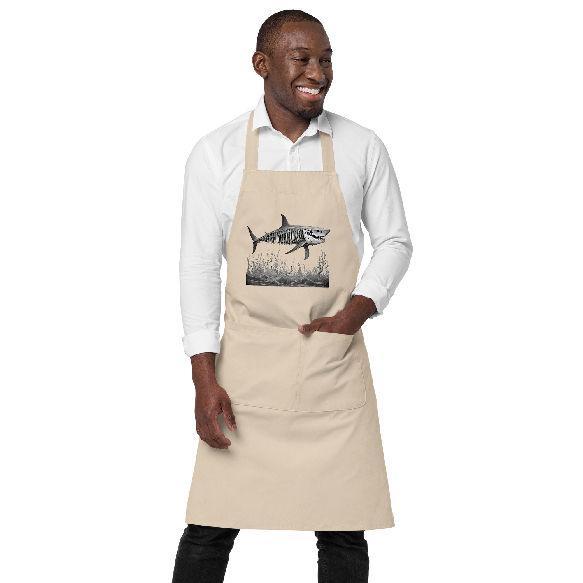 Skeleton Shark Organic Cotton Apron