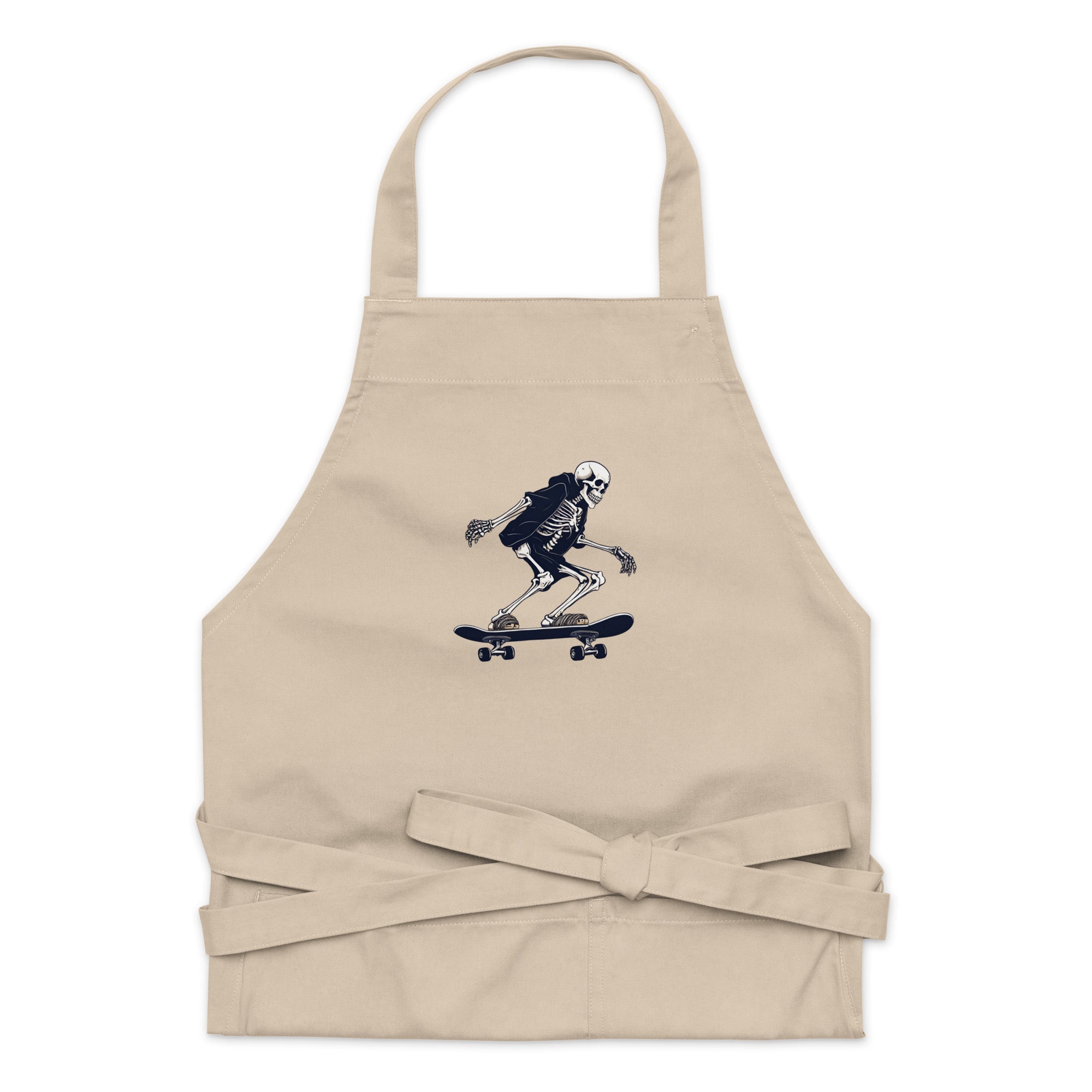 Skateboarding Skeleton Organic Cotton Apron