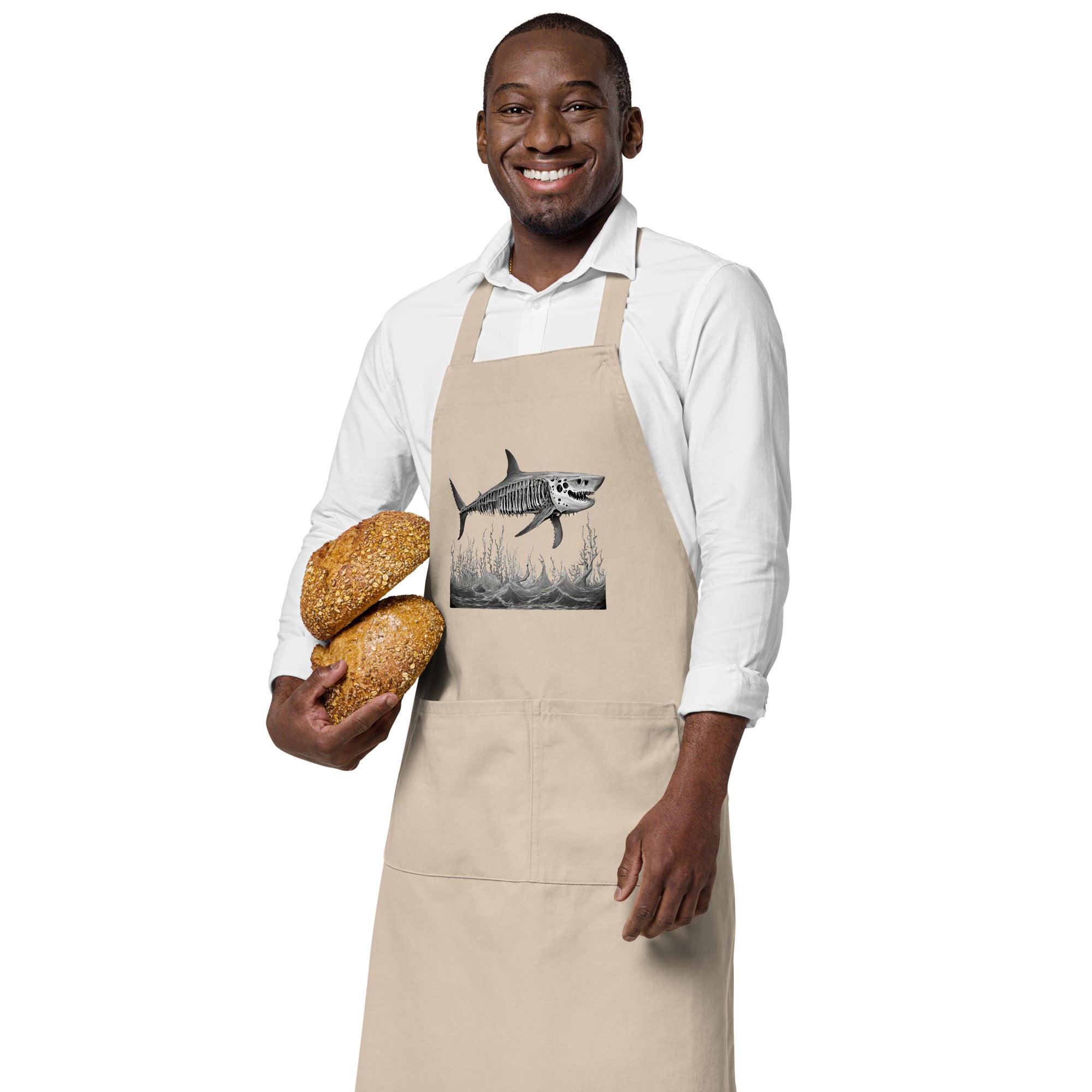 Skeleton Shark Organic Cotton Apron