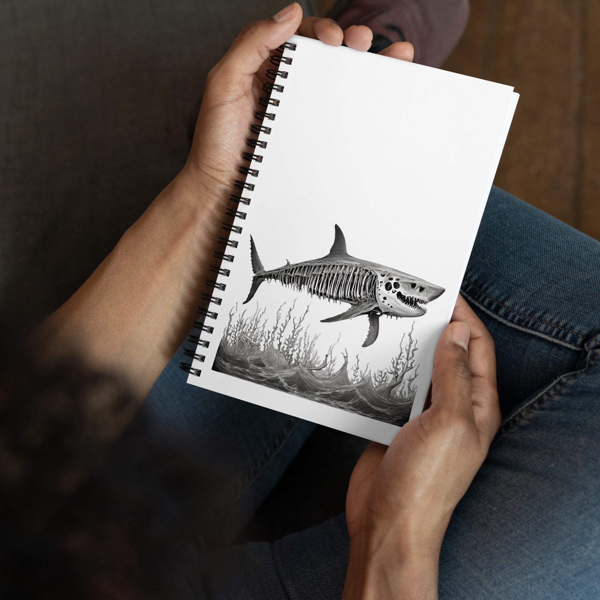 Skeleton Shark Spiral Notebook