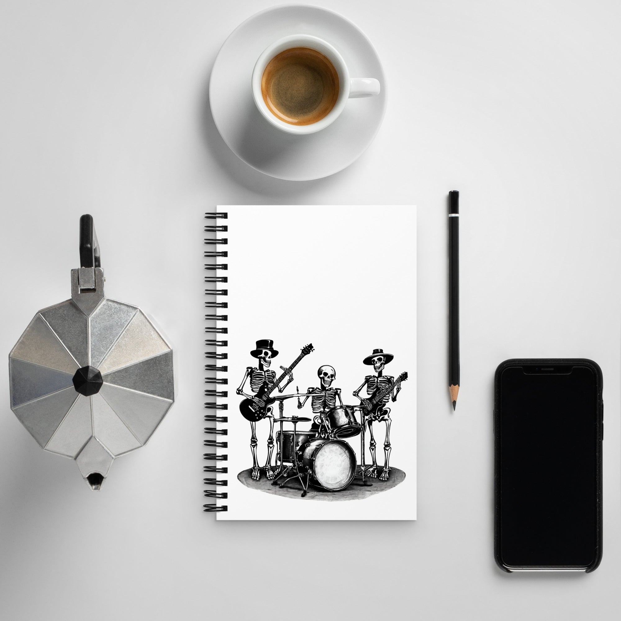 Skeleton Band Spiral Notebook